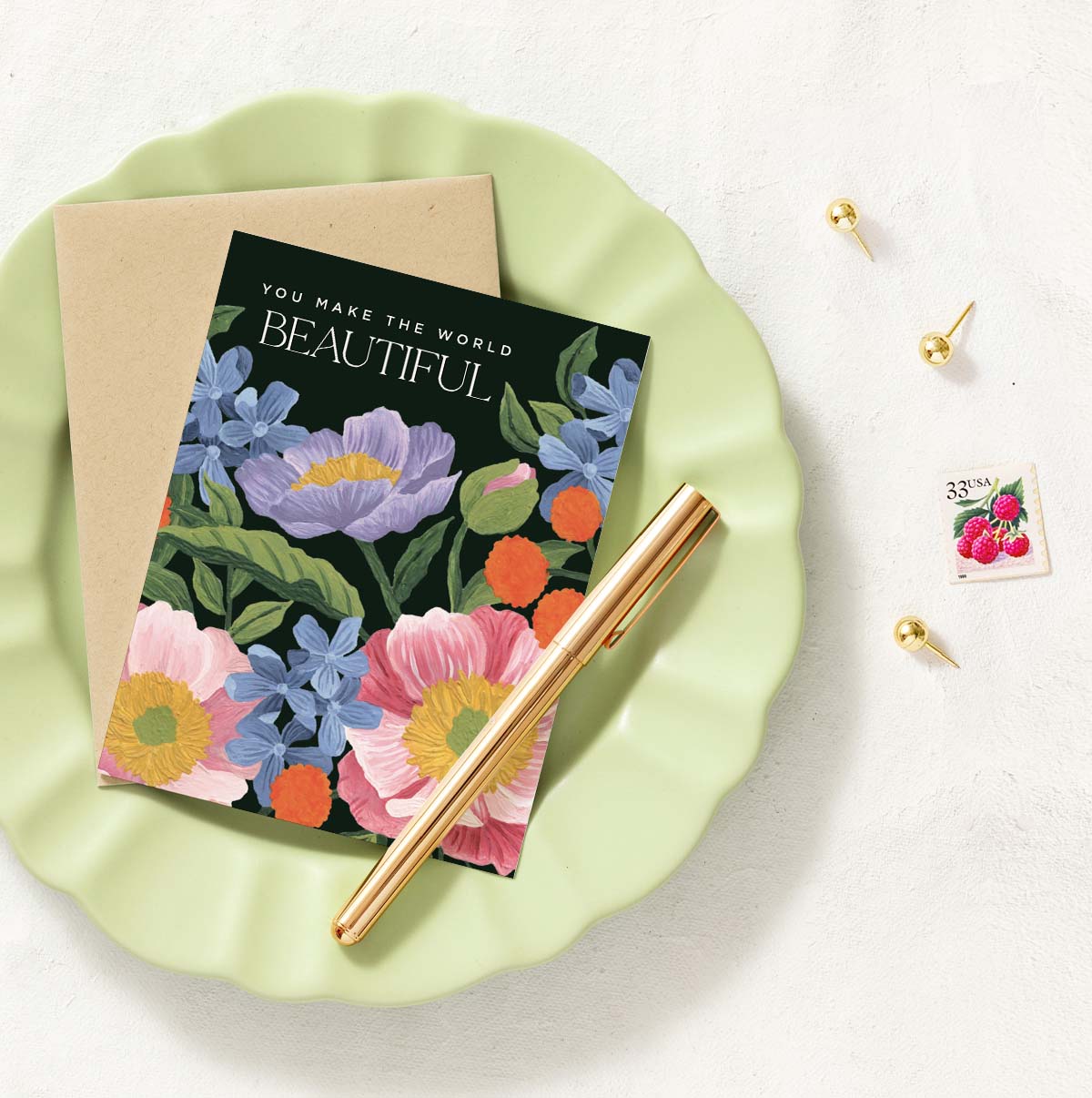Vibrant Flora Beautiful Friend Greeting Card