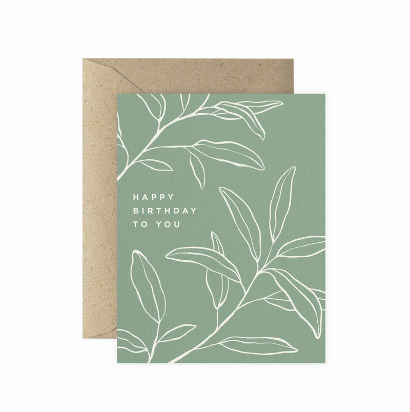 Sage Brush Happy Birthday Greeting Card