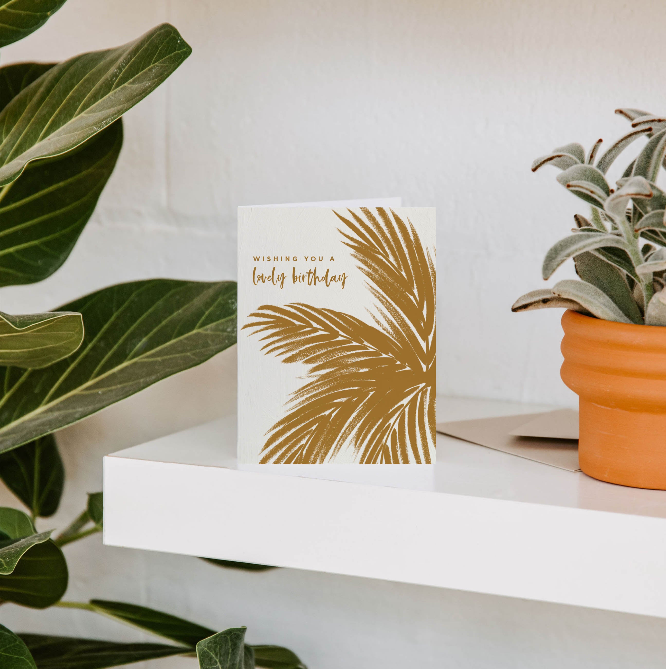 Brush Palm Happy Birthday Greeting Card