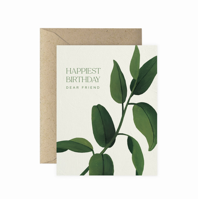 Rubber Tree Happiest Birthday Greeting Card