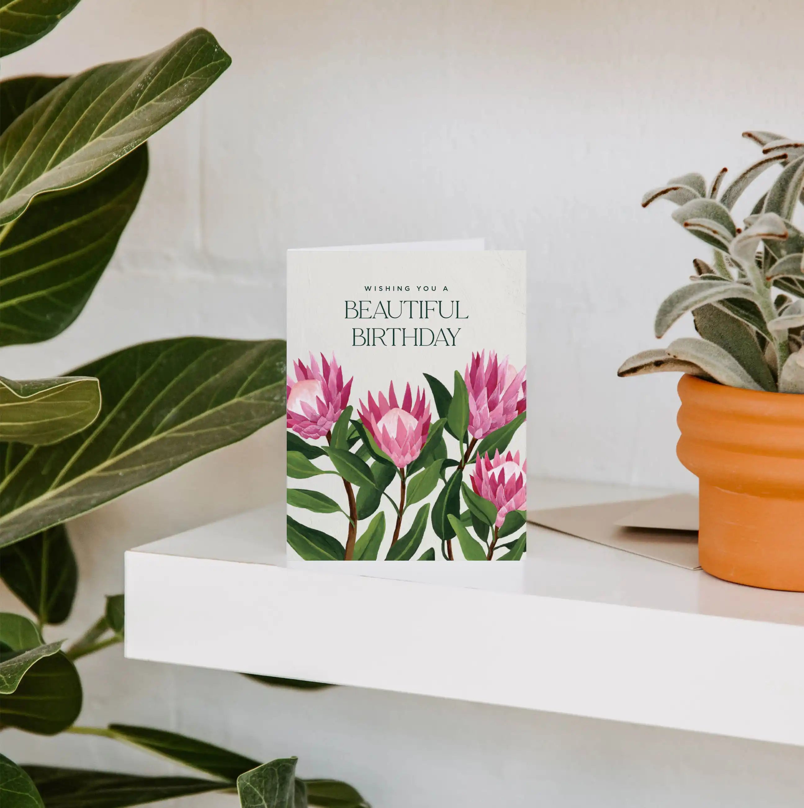 King Protea Beautiful Birthday Greeting Card