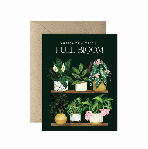 Full Bloom Plant Shelf Birthday Greeting Card