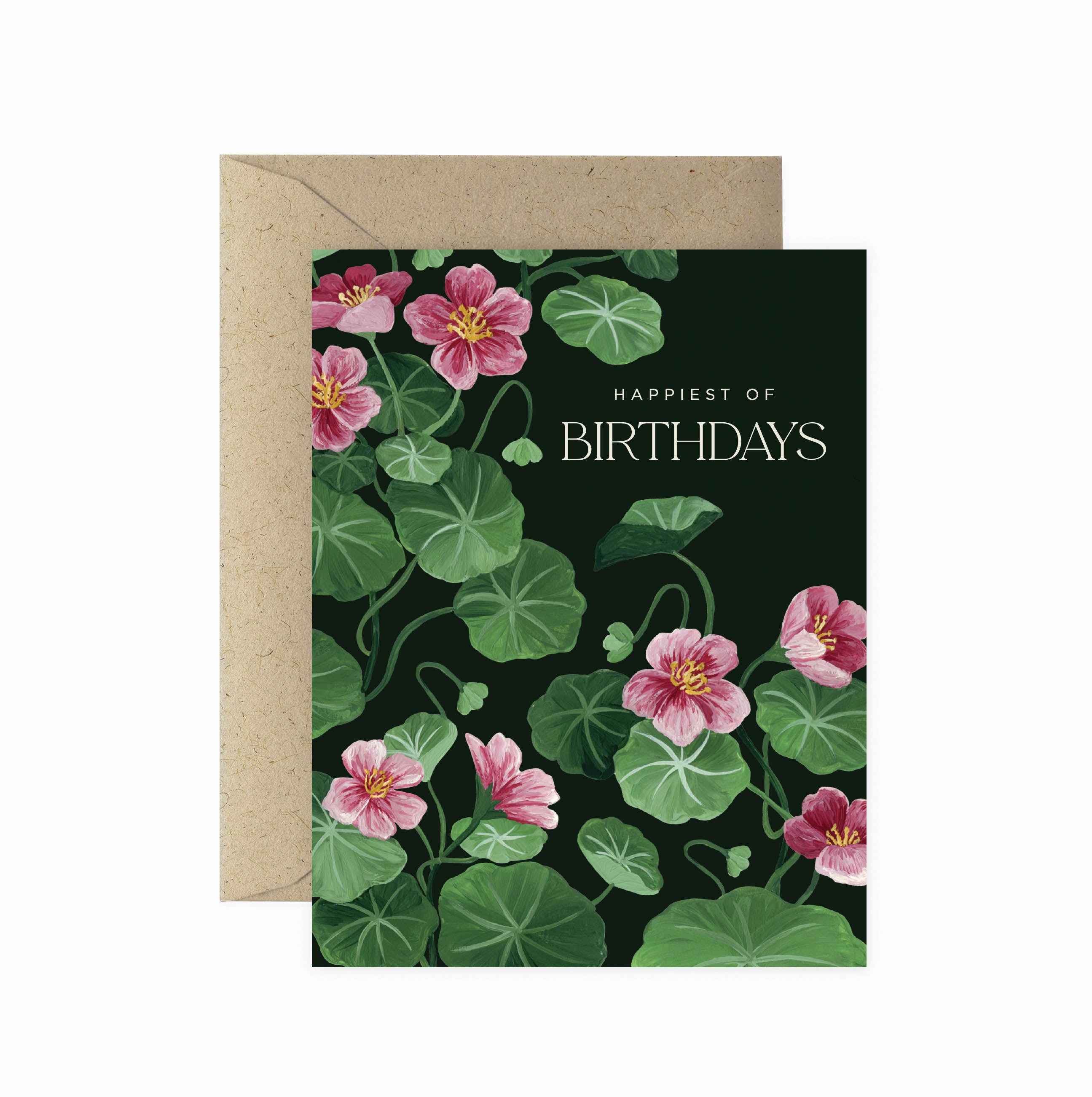 Blooming Nasturtiums Birthday Greeting Card