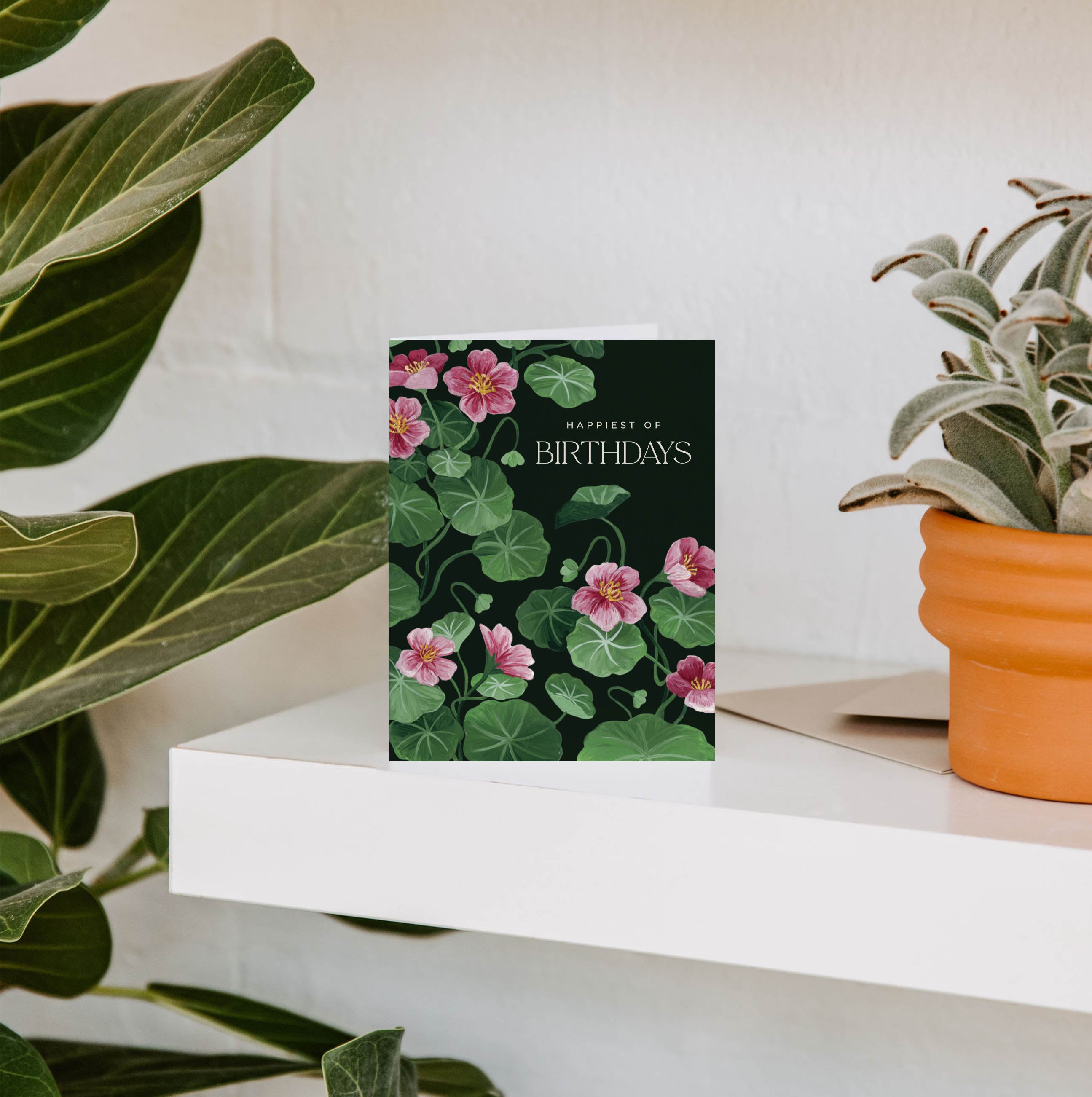 Blooming Nasturtiums Birthday Greeting Card