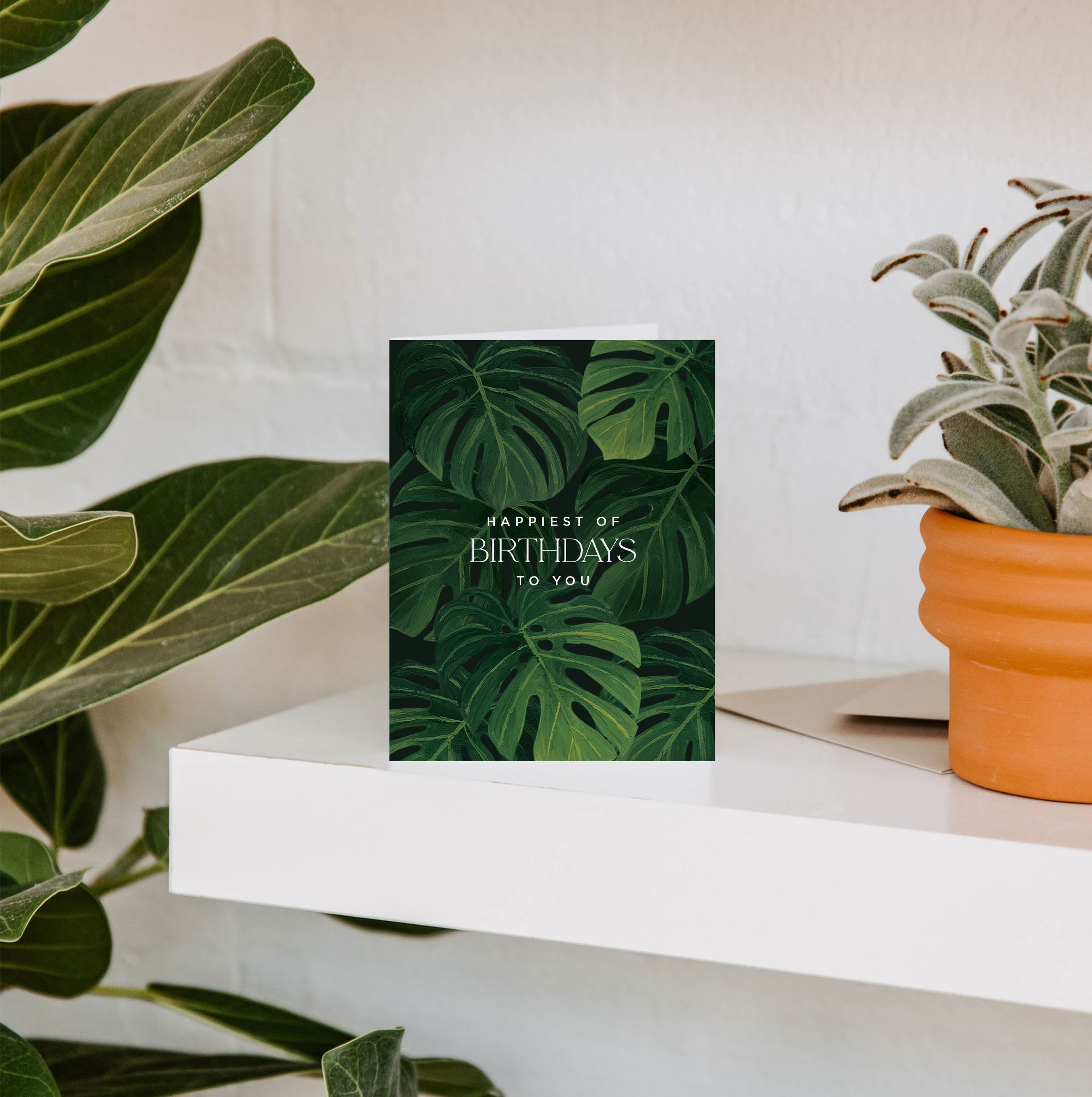 Lush Monstera Birthday Greeting Card