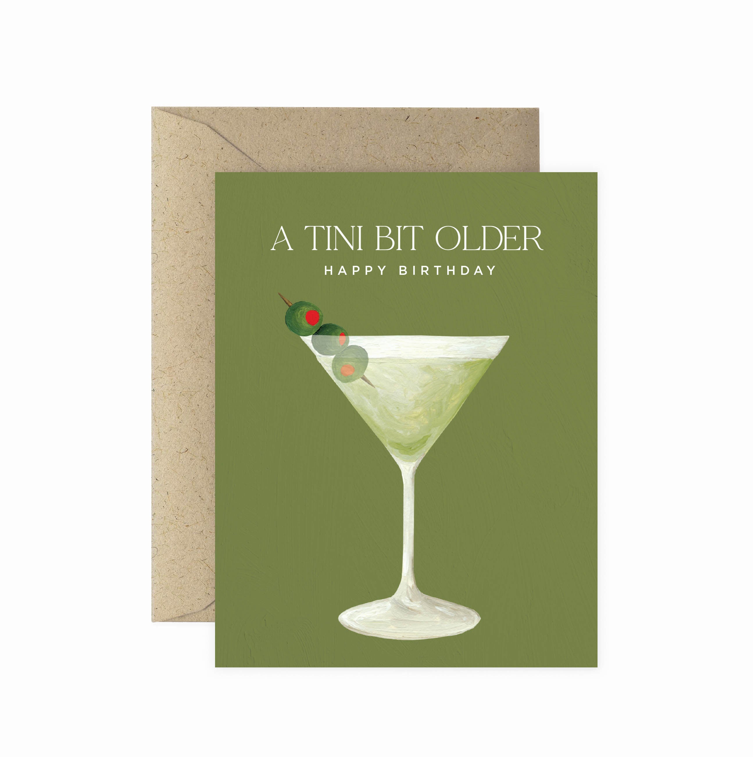 A Tini Bit Older Martini Birthday Greeting Card