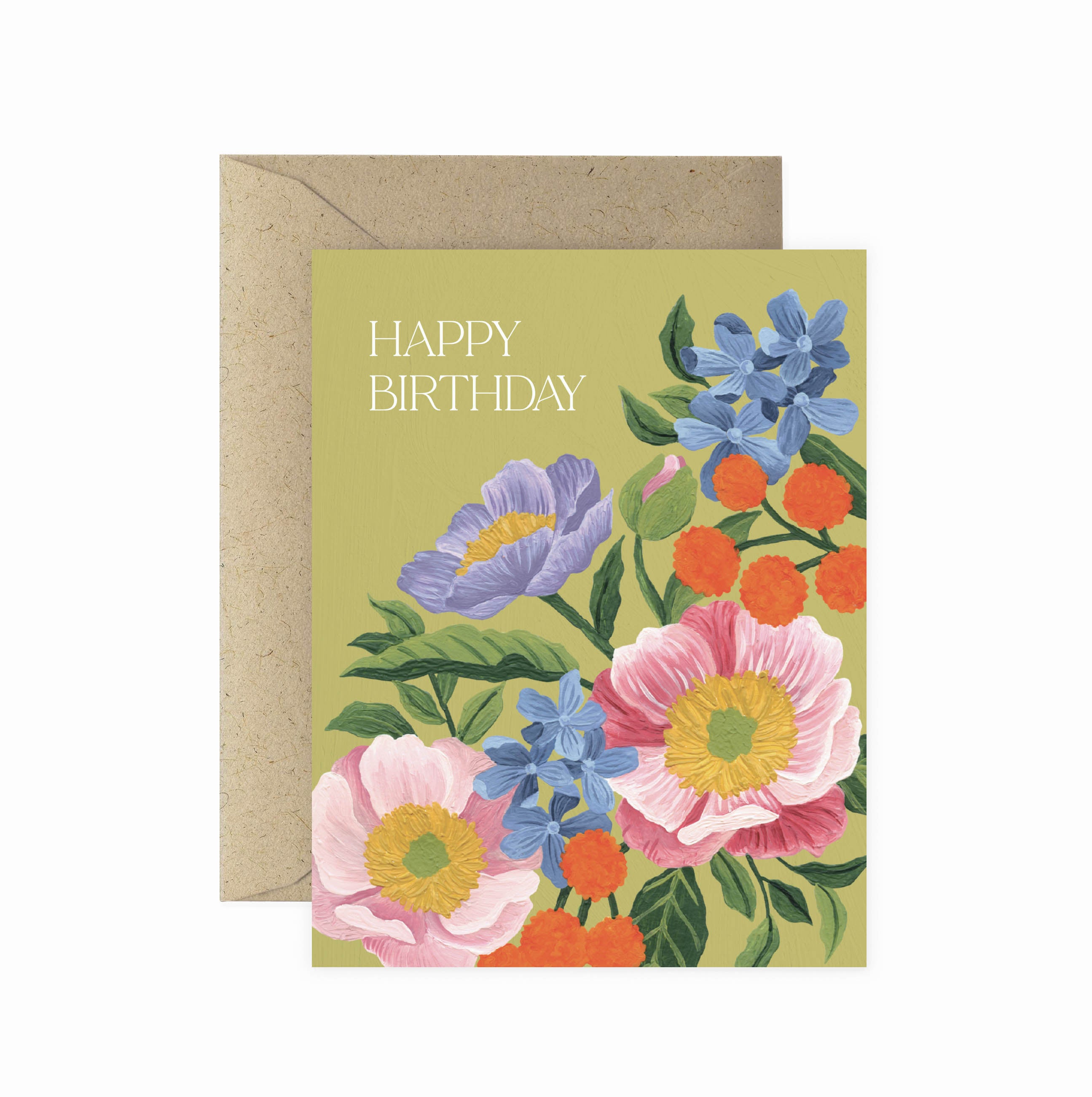 Vibrant Flora Birthday Greeting Card