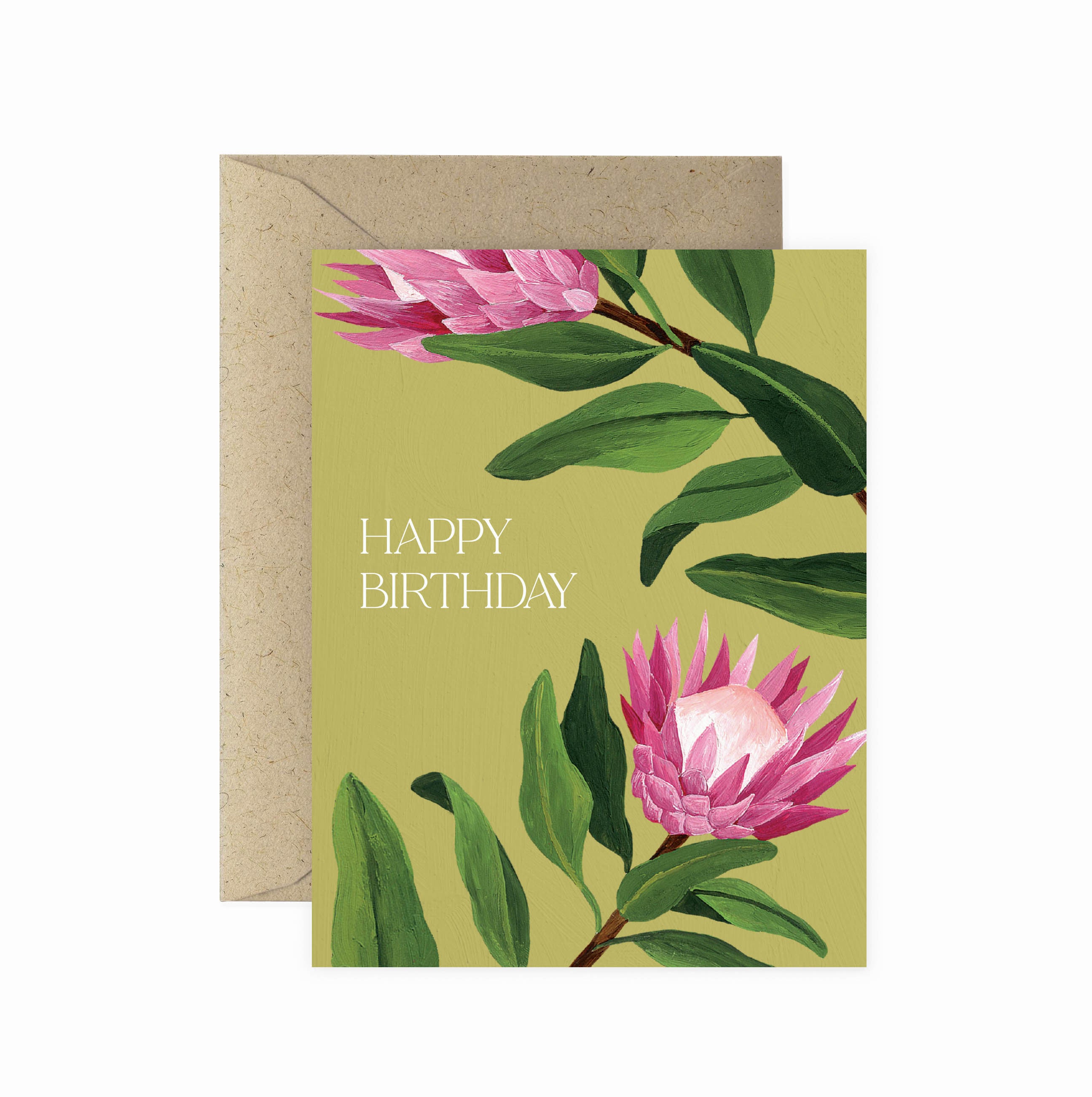 Vibrant King Protea Birthday Greeting Card