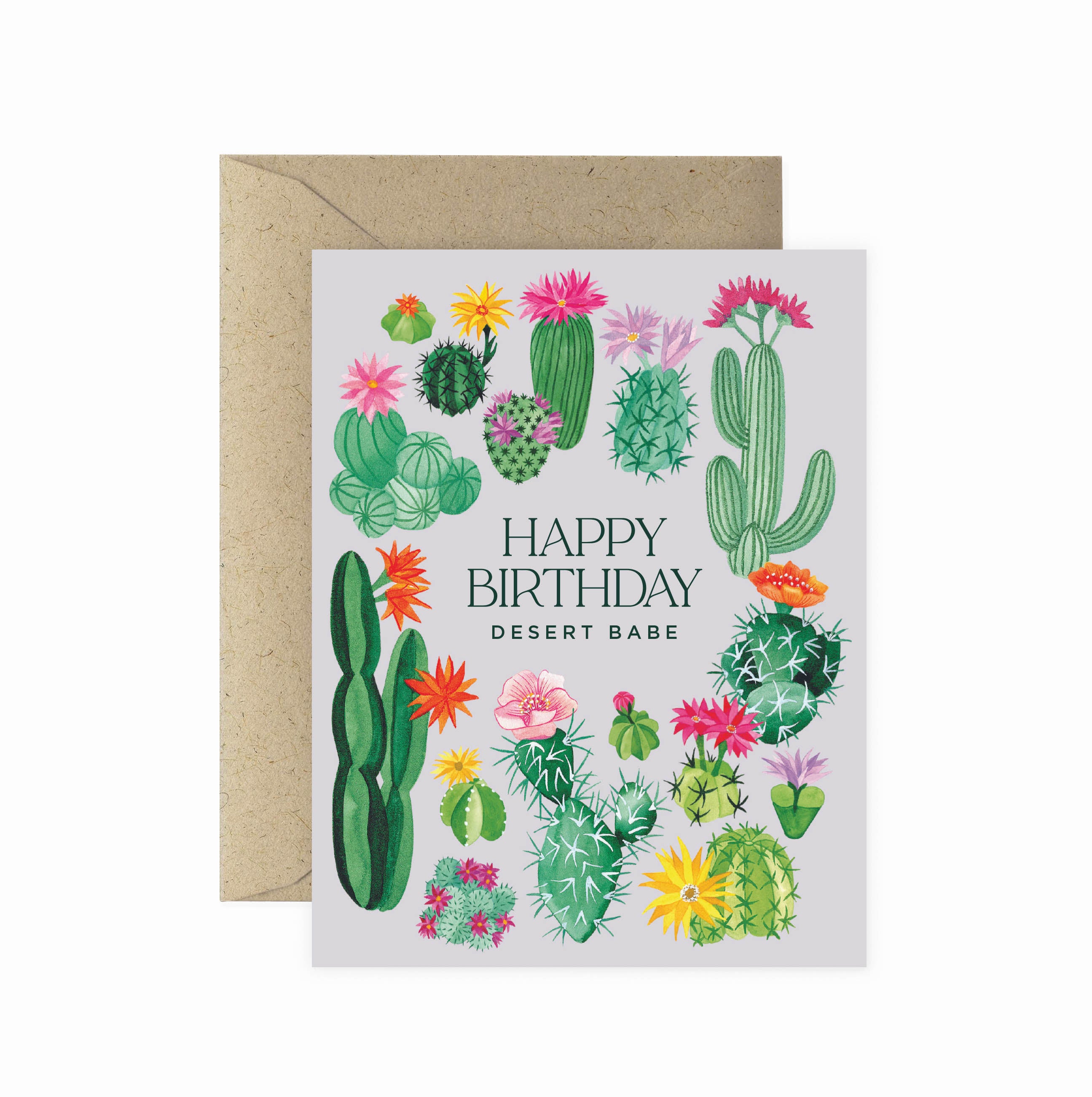 Blooming Cacti Birthday Greeting Card