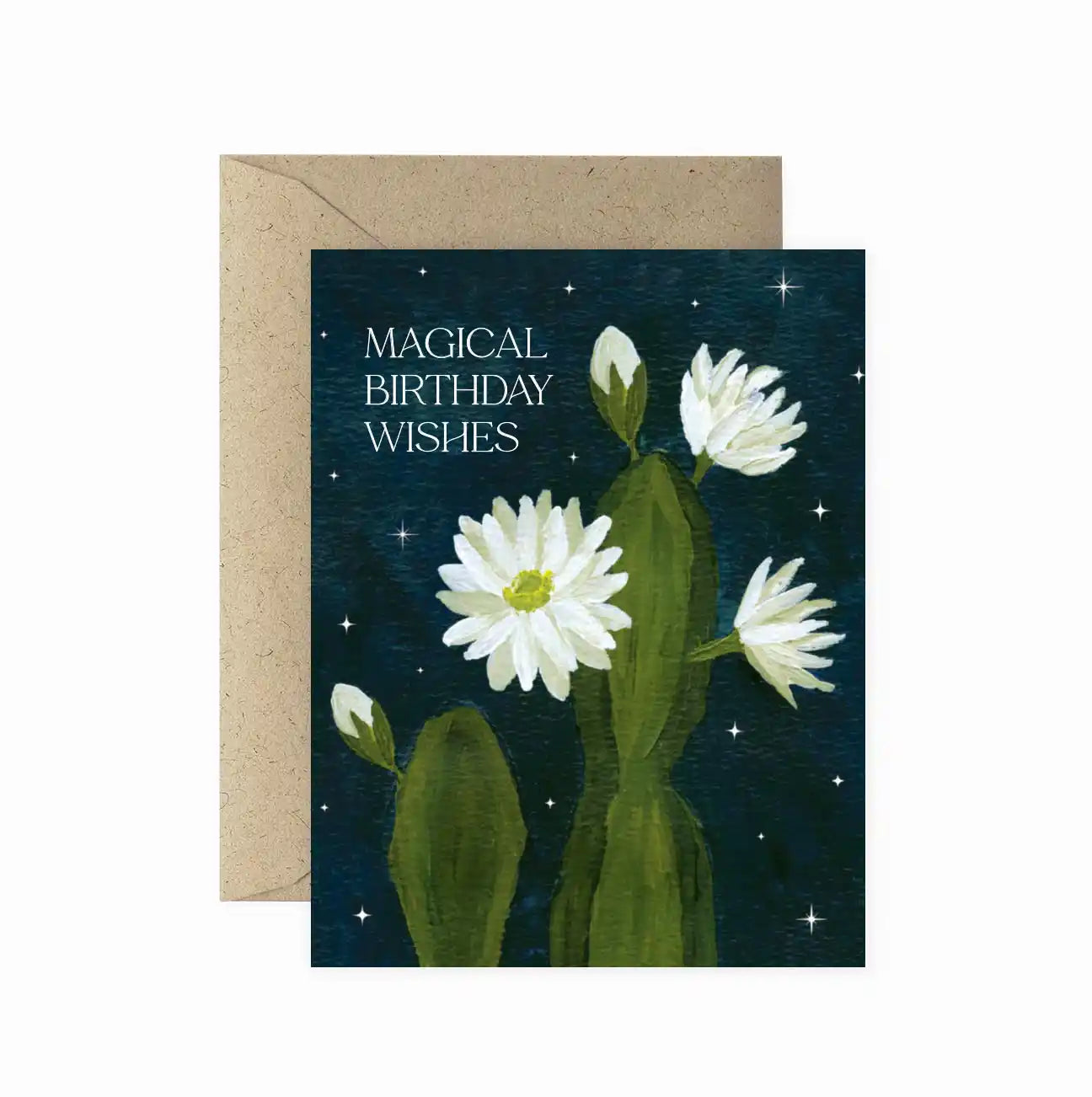 Blooming Night Cactus Birthday Greeting Card