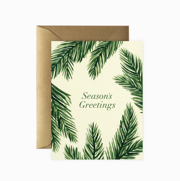 Winter Fir Season's Greetings Holiday Greeting Card