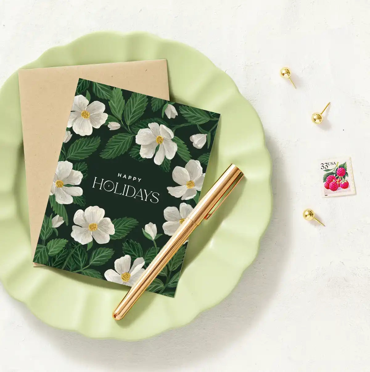 Rosa Happy Holidays Christmas Card