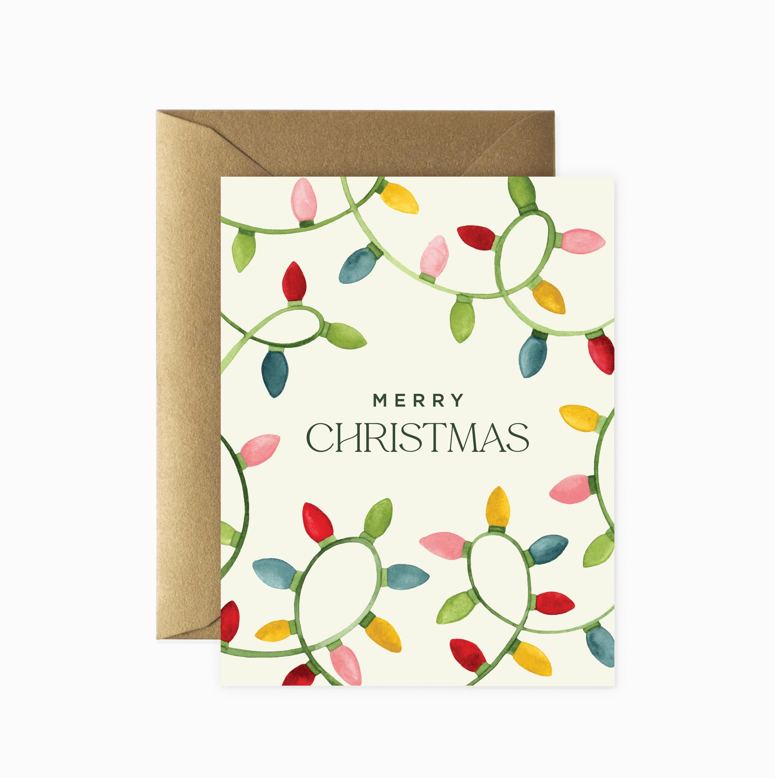 Merry Christmas String Lights Holiday Card