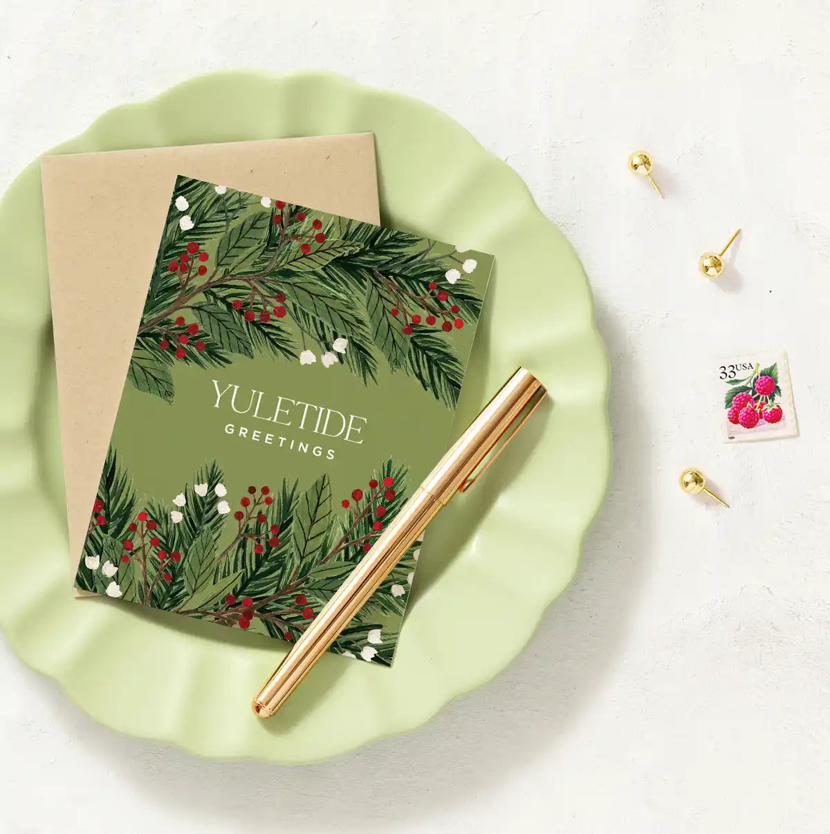 Yuletide Greetings Holiday Card