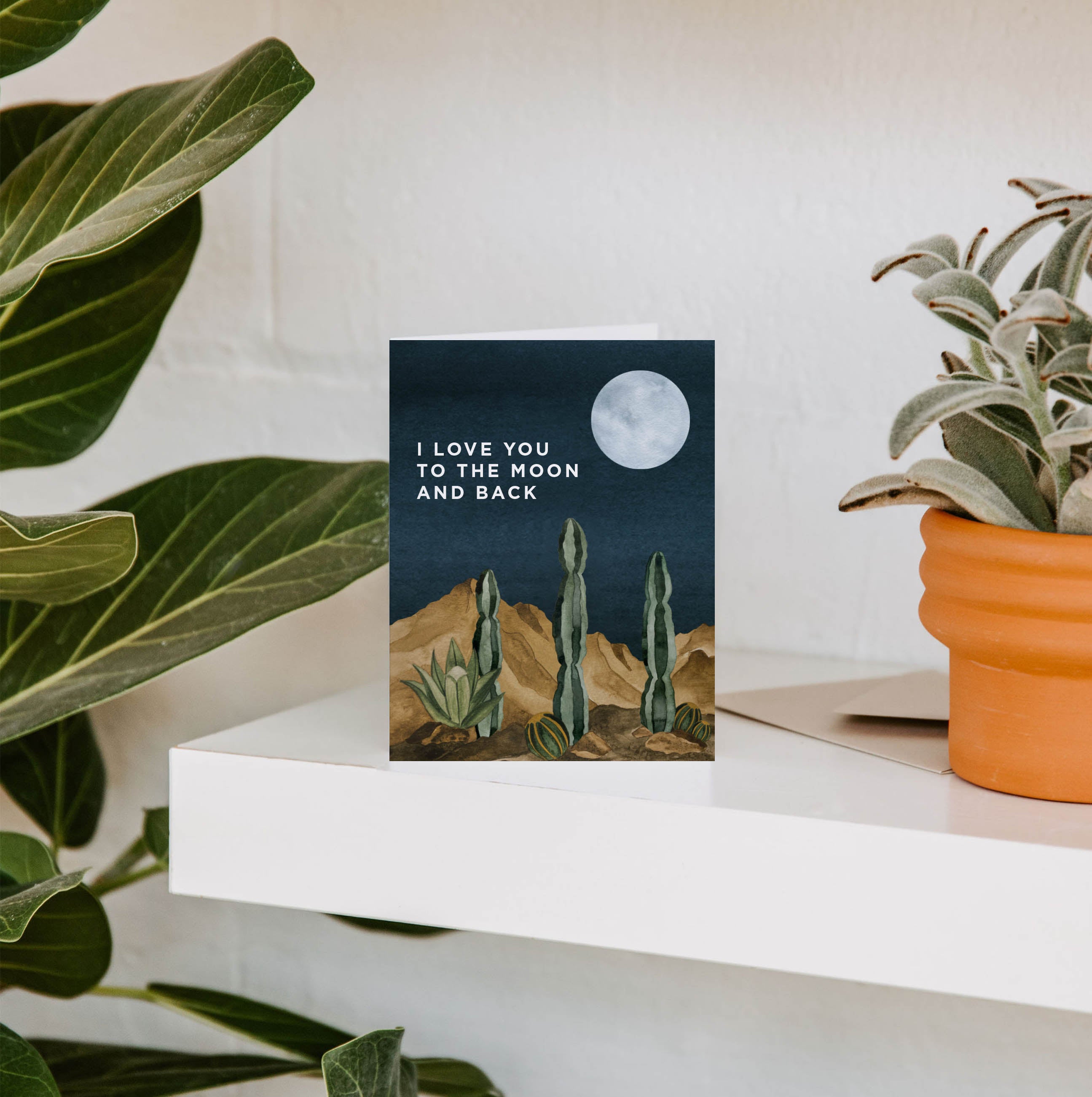 Moon and Back Greeting Card