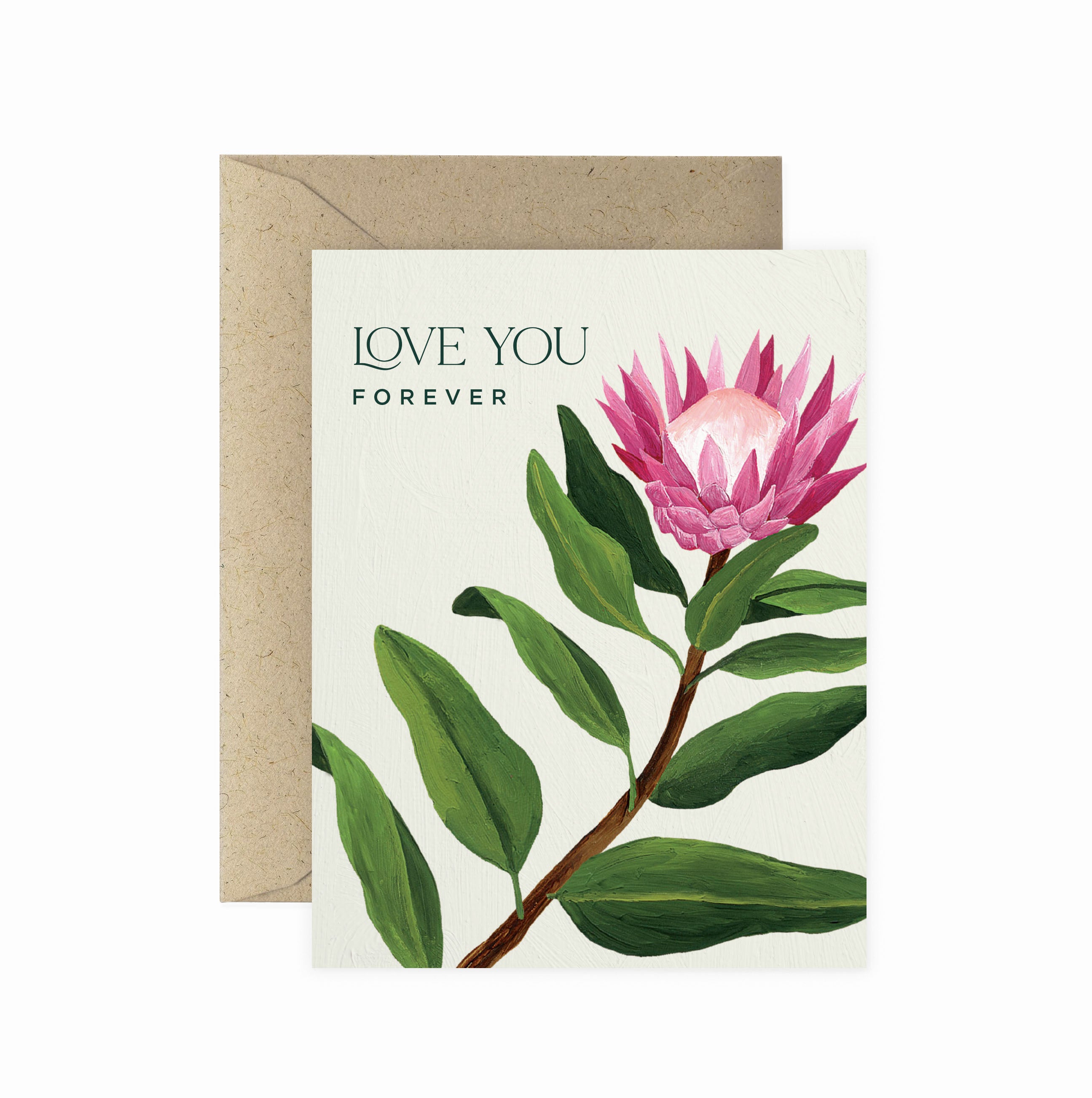 King Protea Forever Love Greeting Card