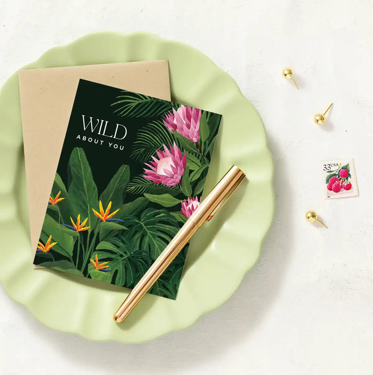 Tropical Wild About You Love Greeting Card