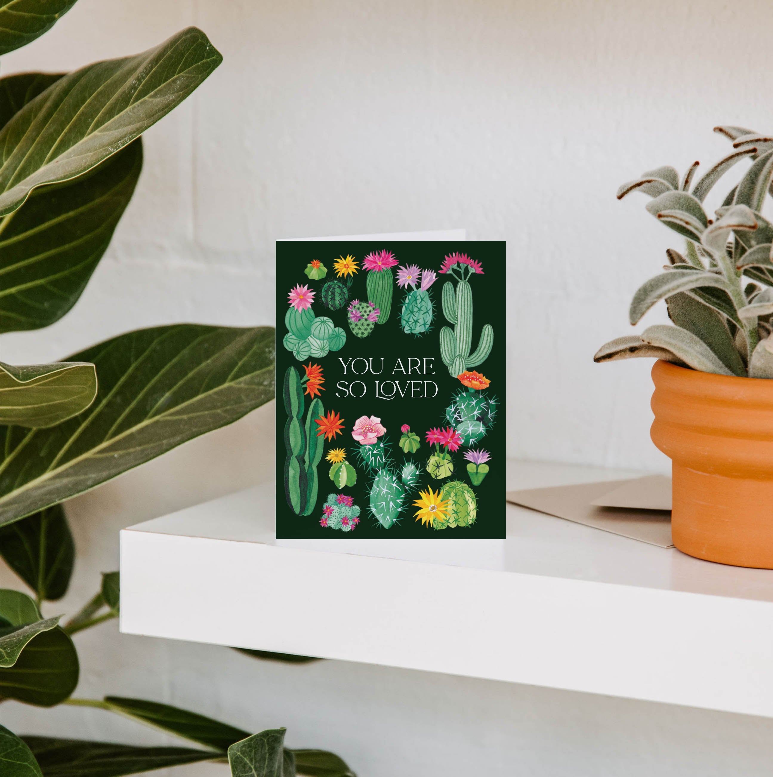 Blooming Cacti Love Greeting Card