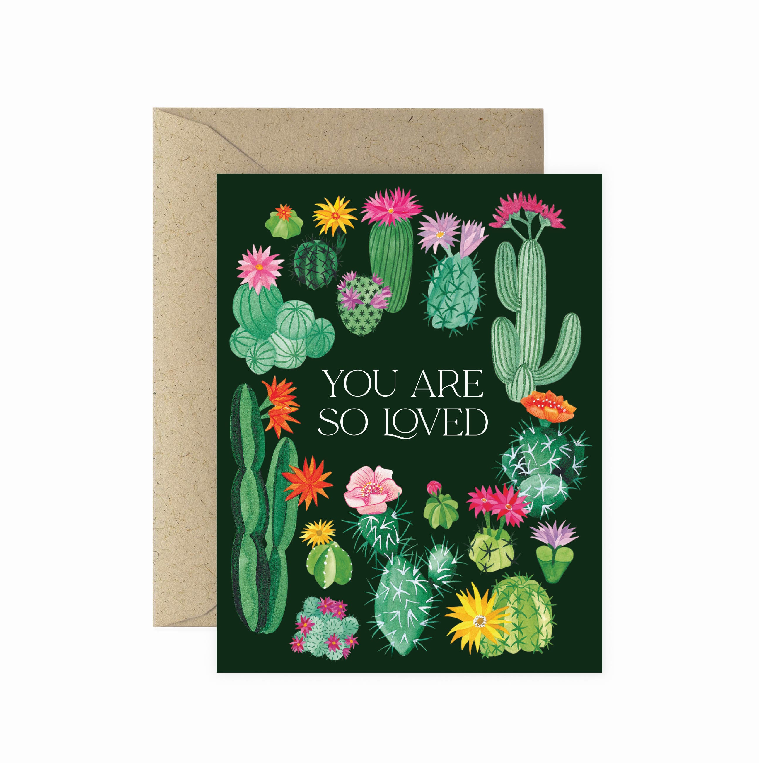 Blooming Cacti Love Greeting Card