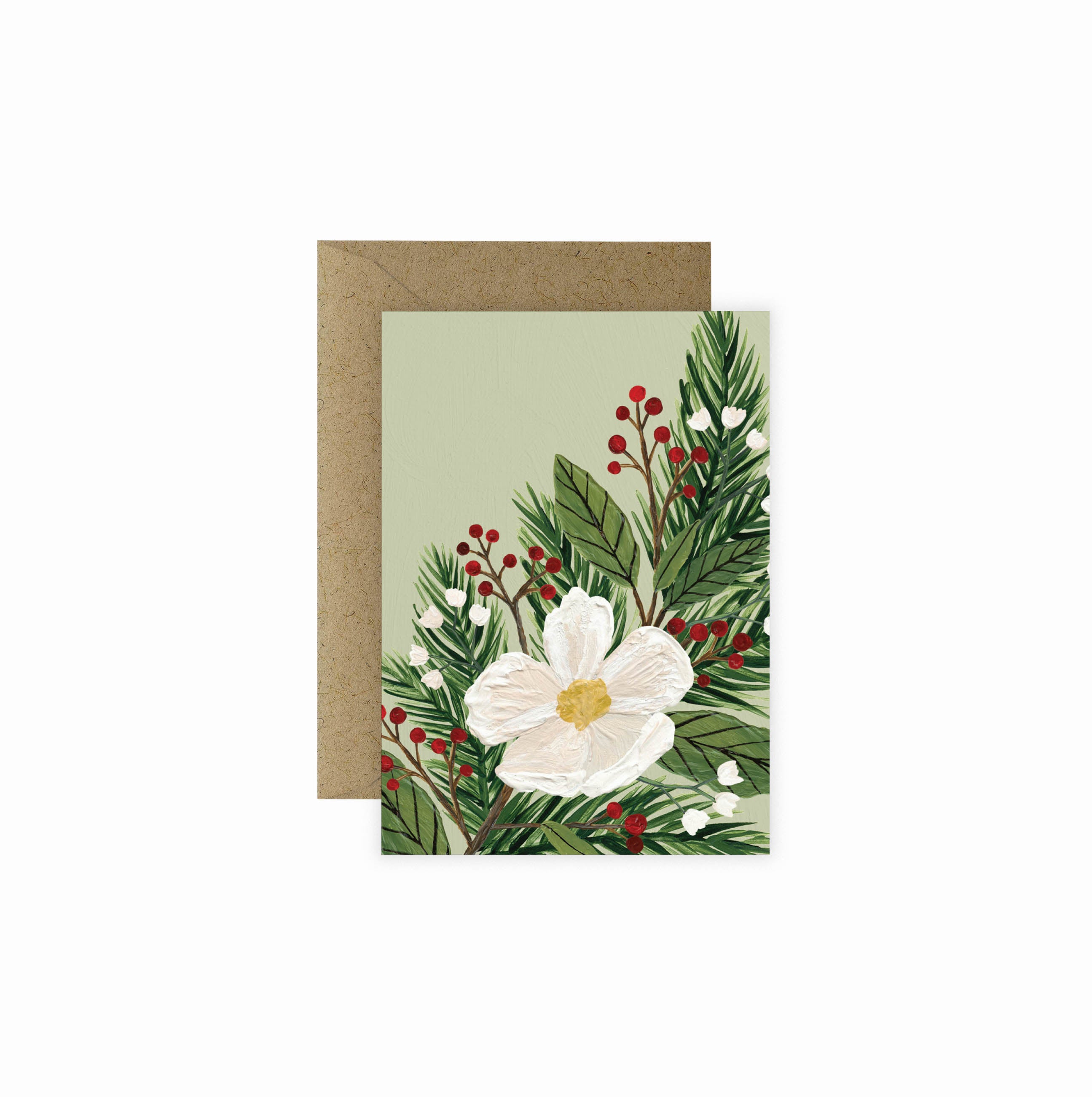 Christmas Floral Mini Greeting Card