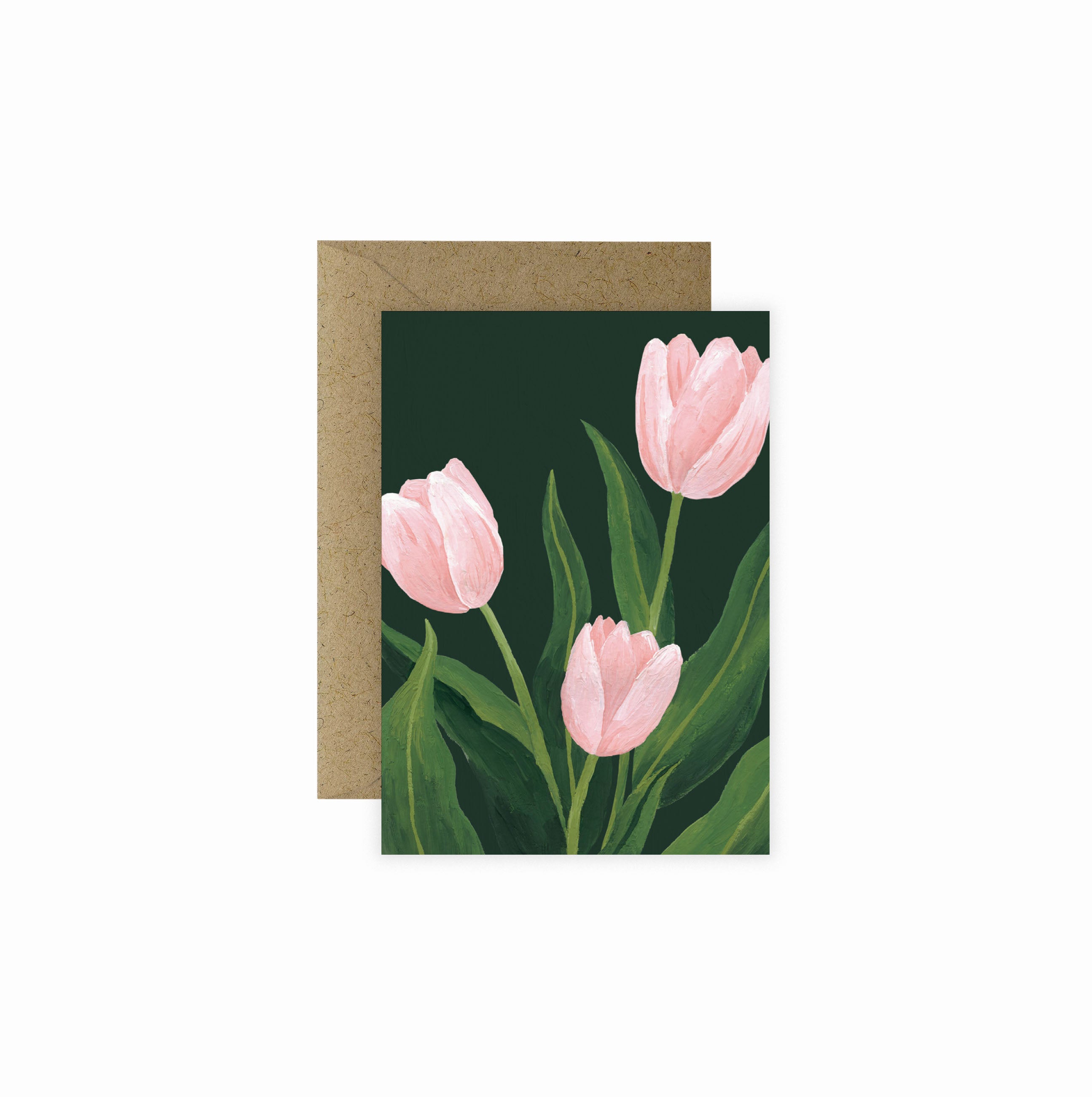 Blush Tulips Mini Greeting Card