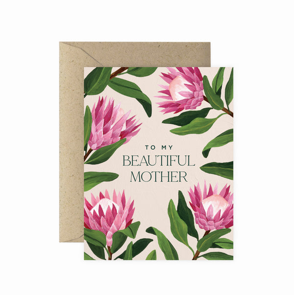 King Protea Beautiful Mother Greeting Card