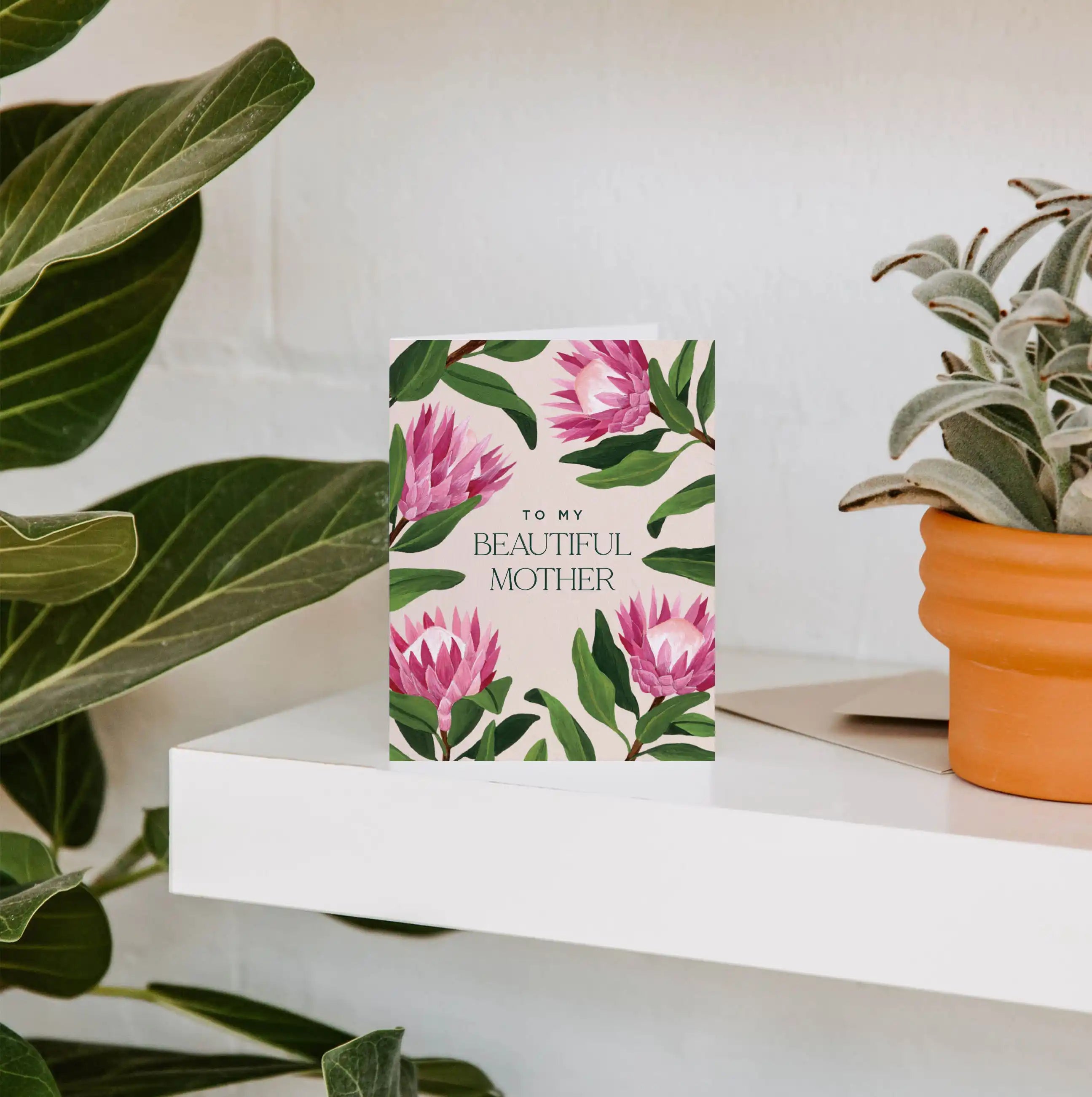 King Protea Beautiful Mother Greeting Card
