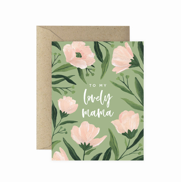Lovely Mama Pink Floral Greeting Card