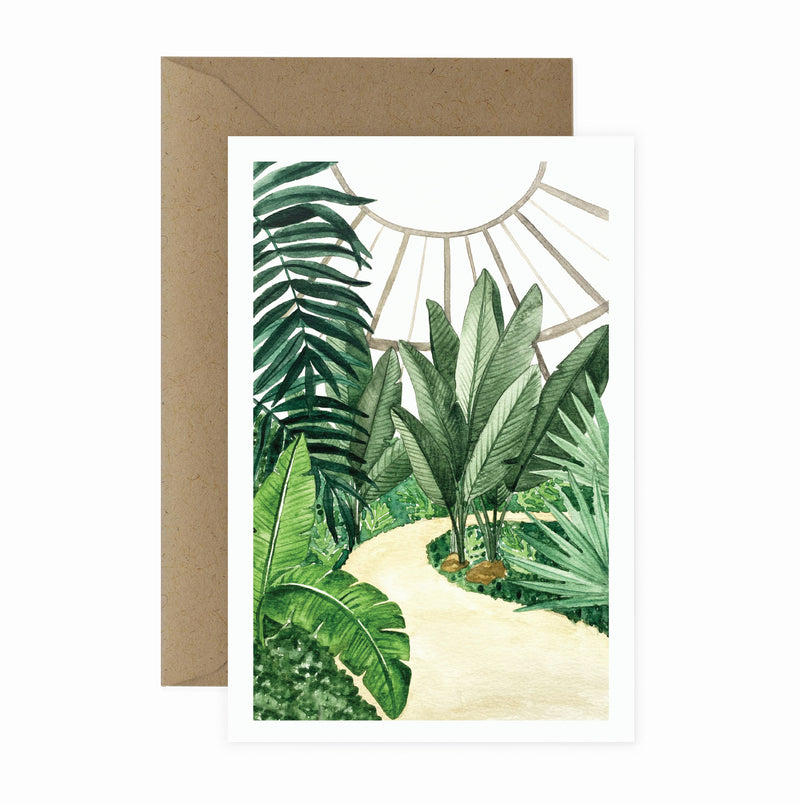 Tropical Circle Conservatory Art Print Greeting Card