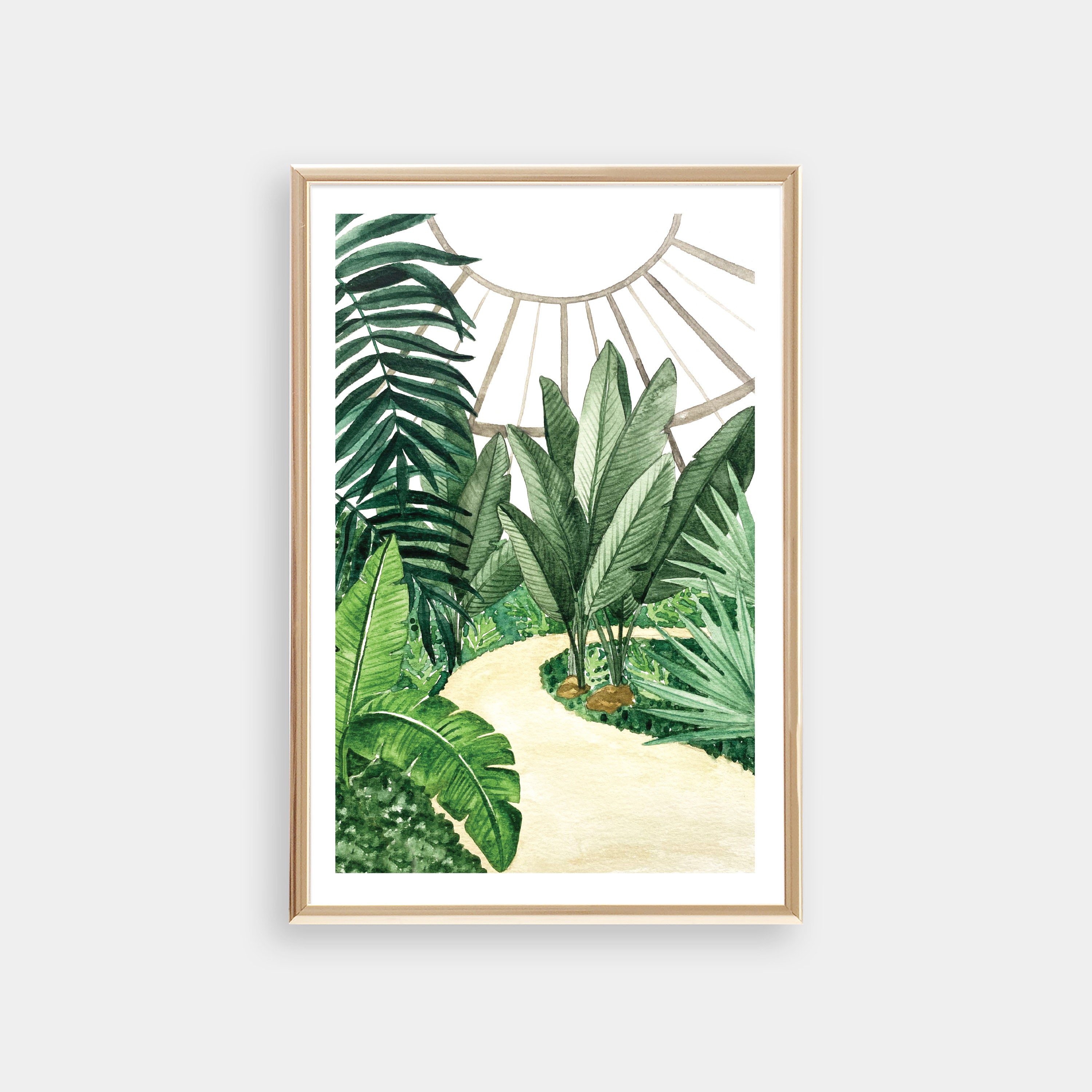 Tropical Circle Conservatory Art Print Greeting Card