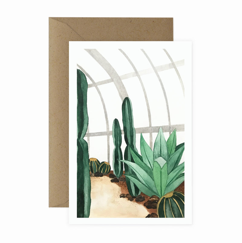Cactus Conservatory Art Print Greeting Card