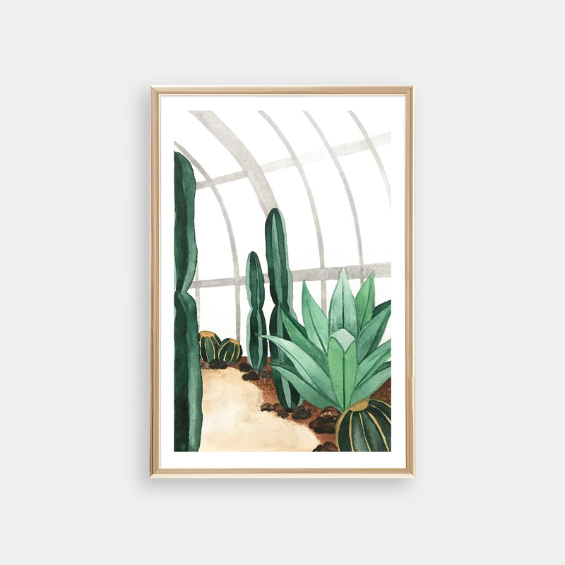Cactus Conservatory Art Print Greeting Card