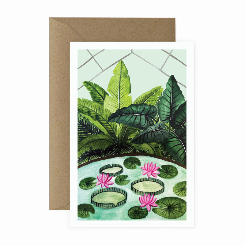 Water Lily Conservatory Art Print Greeting Card
