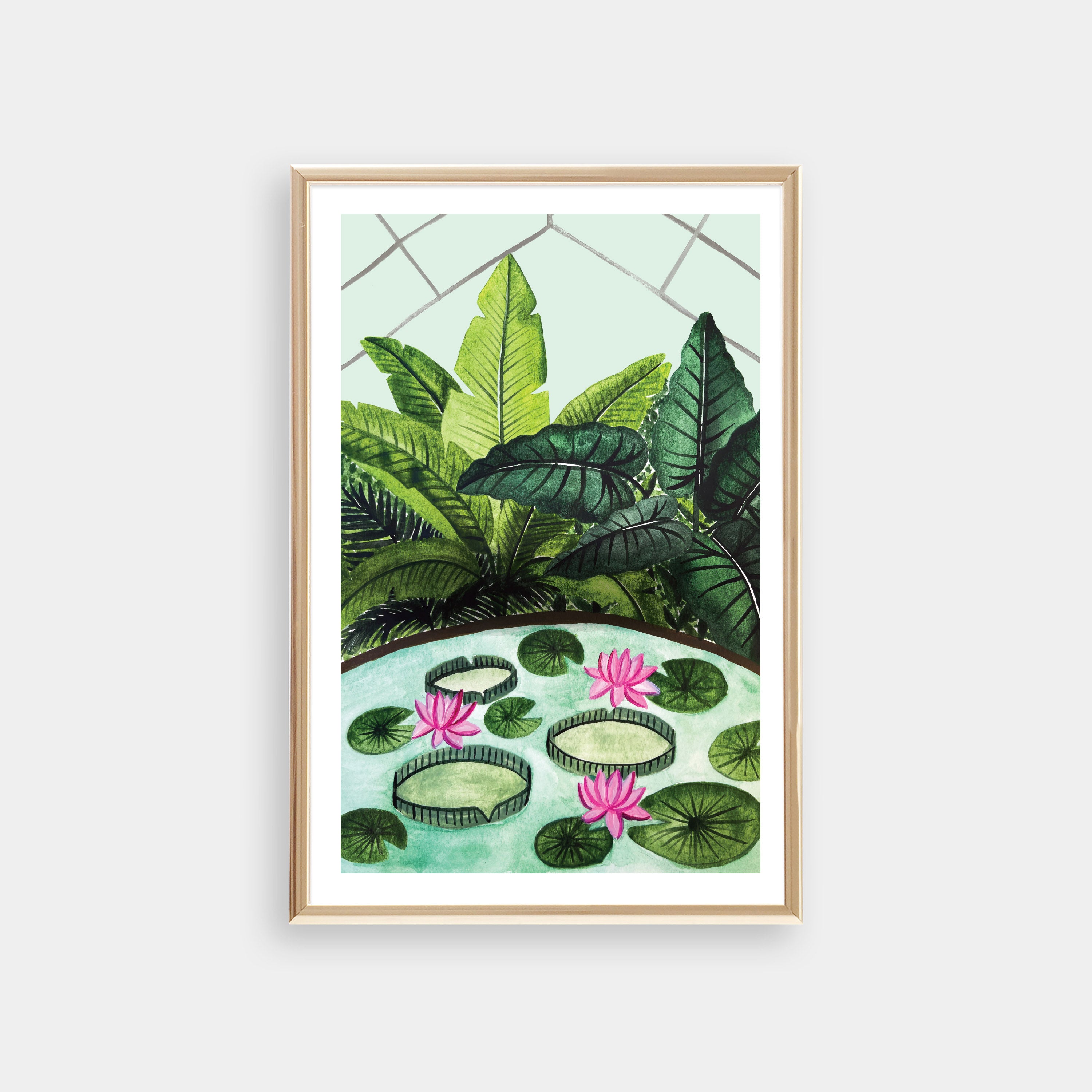 Water Lily Conservatory Art Print Greeting Card