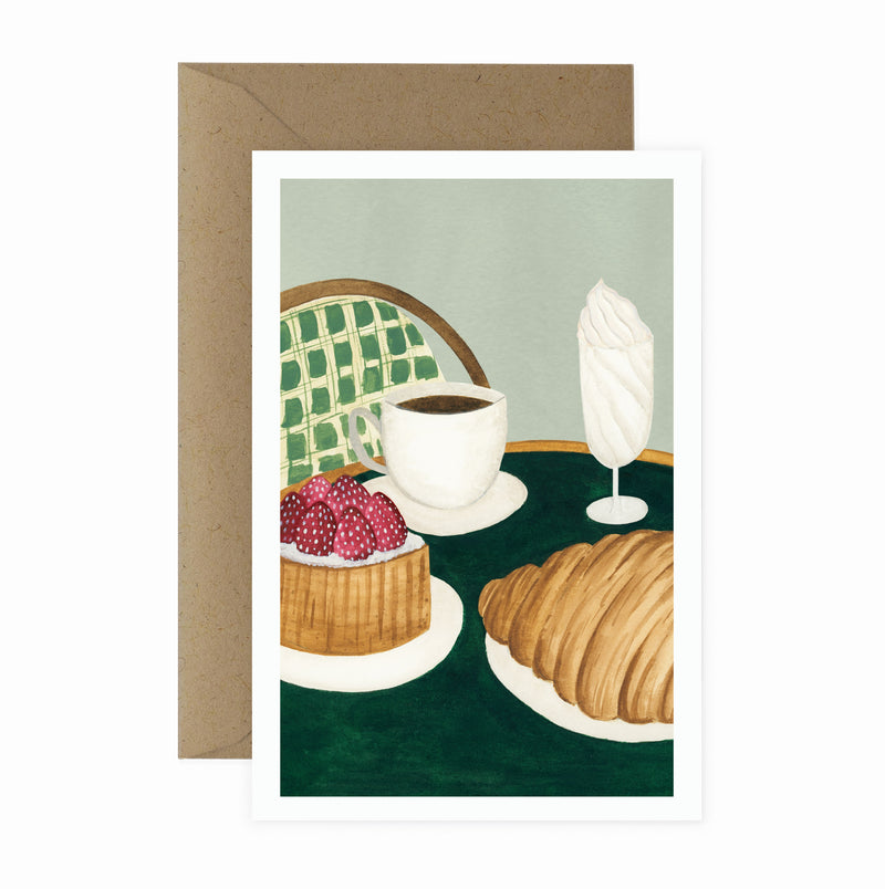Cafe Art Print Greeting Card
