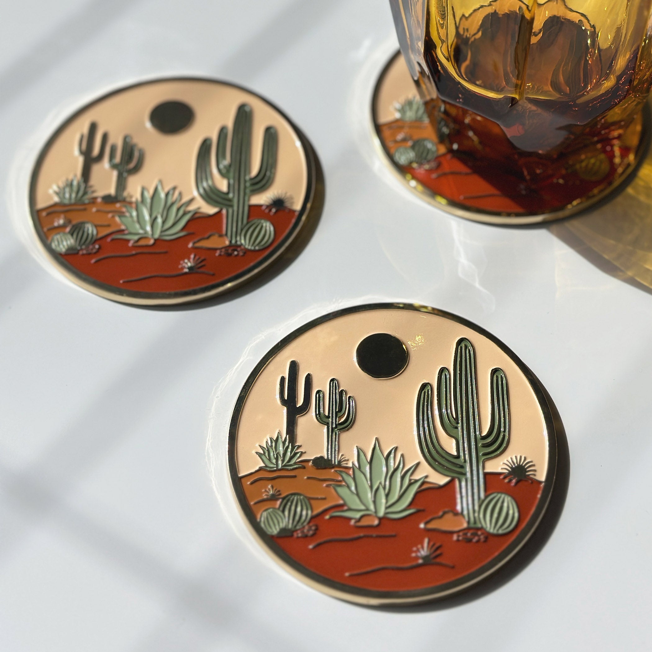 (SLIGHTLY IMPERFECT) Warm Desert Luxe Coaster