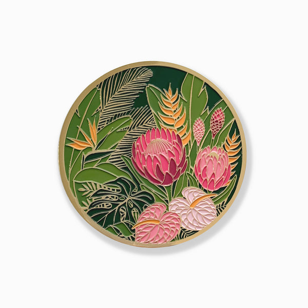 Tropical Floral Luxe Coaster
