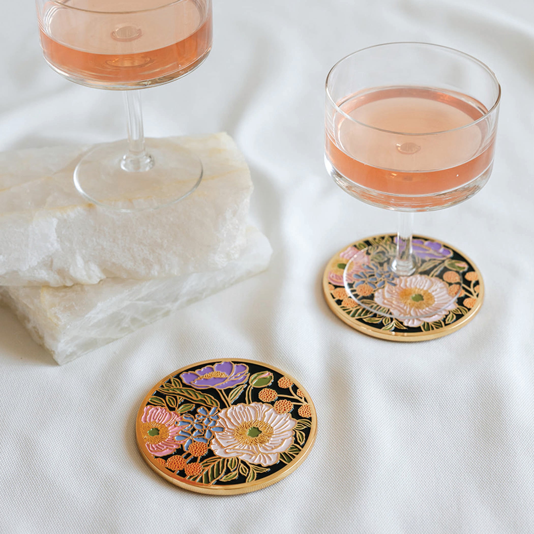 Vibrant Flora Luxe Coaster