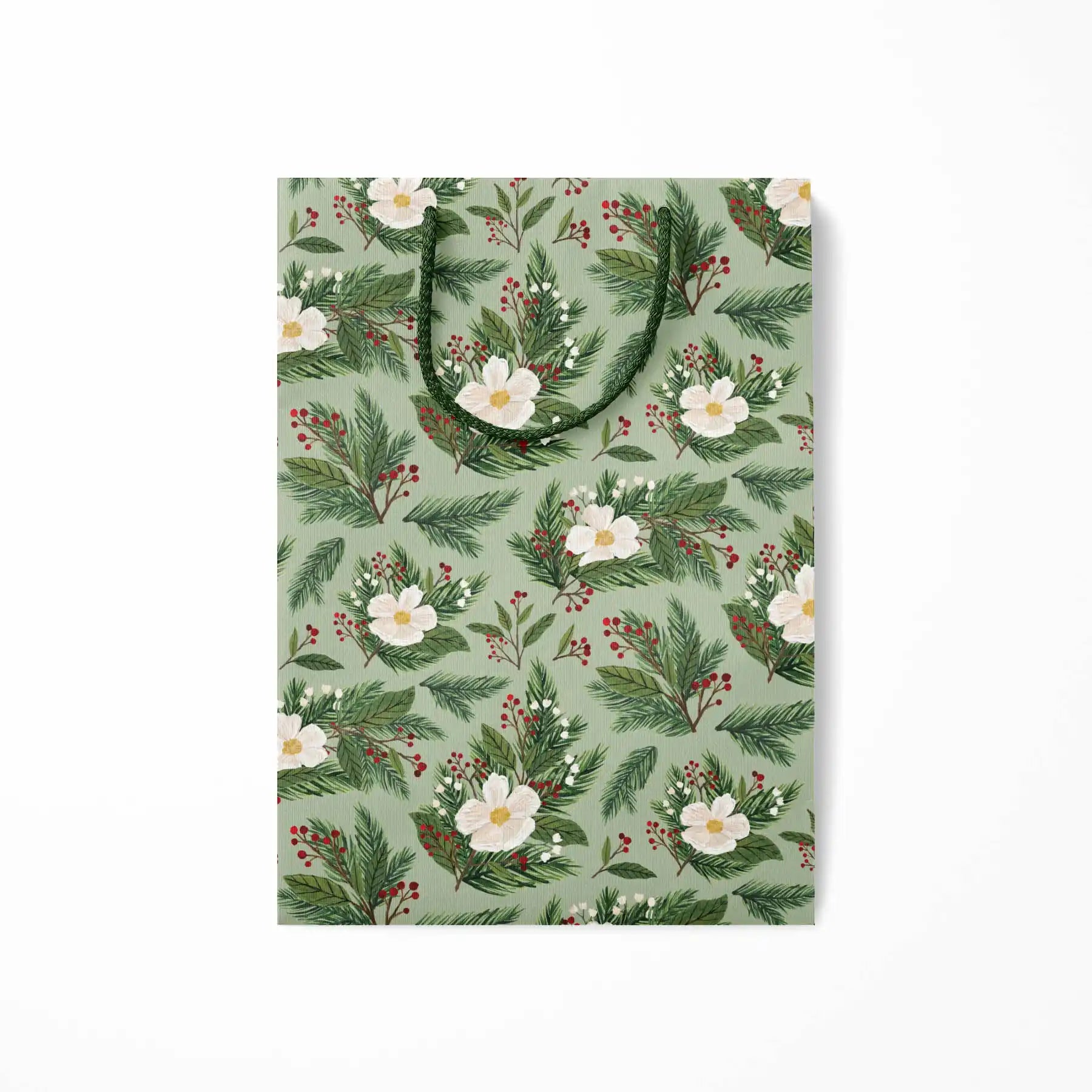Christmas Floral Gift Bag — Gift Bag, christmas gift, Christmas gift bag, christmas present, floral gift bag by Paper Anchor Co.