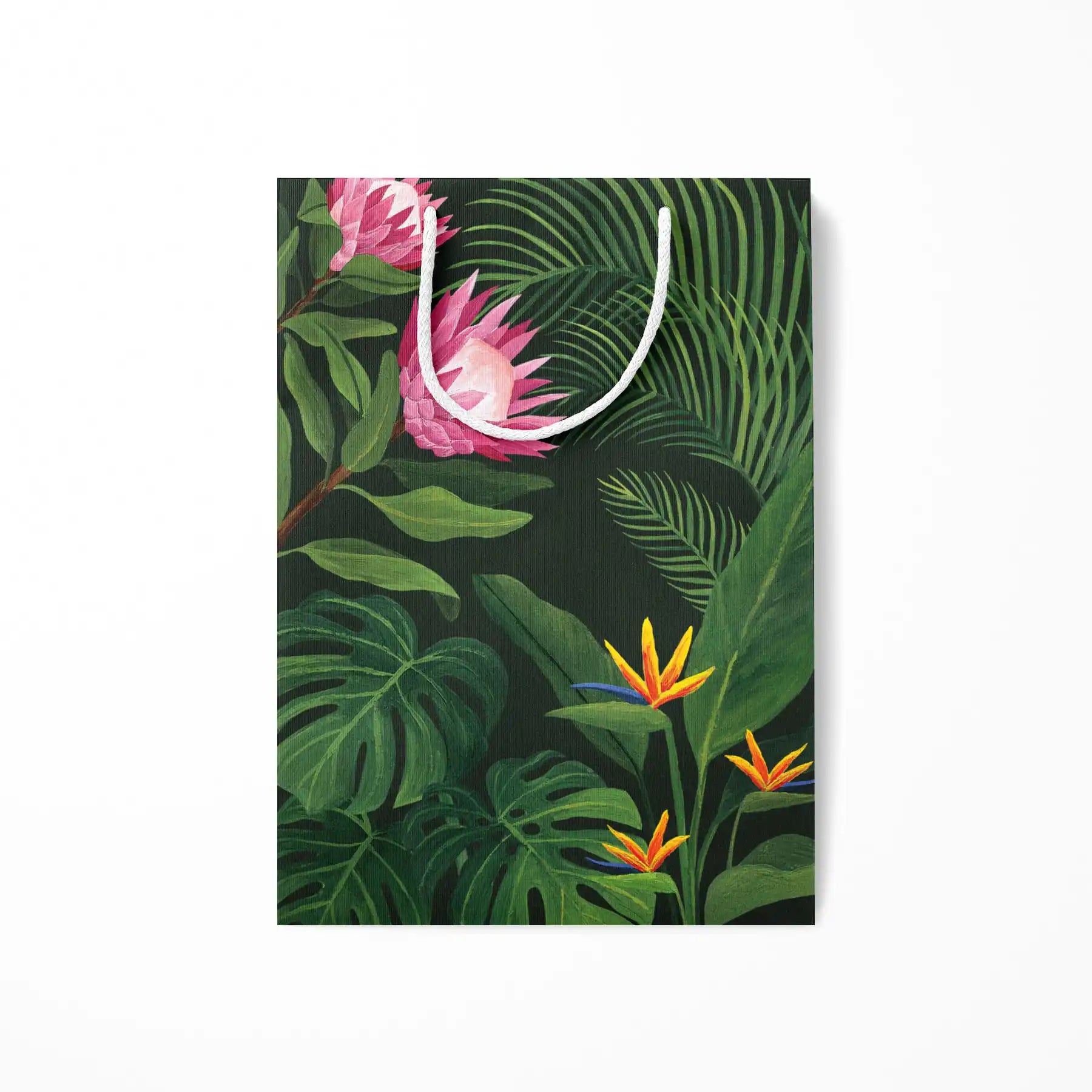 Lush Tropical Floral Gift Bag — Gift Bag, baby shower gift, birthday gift, birthday present, bridal shower gift by Paper Anchor Co.