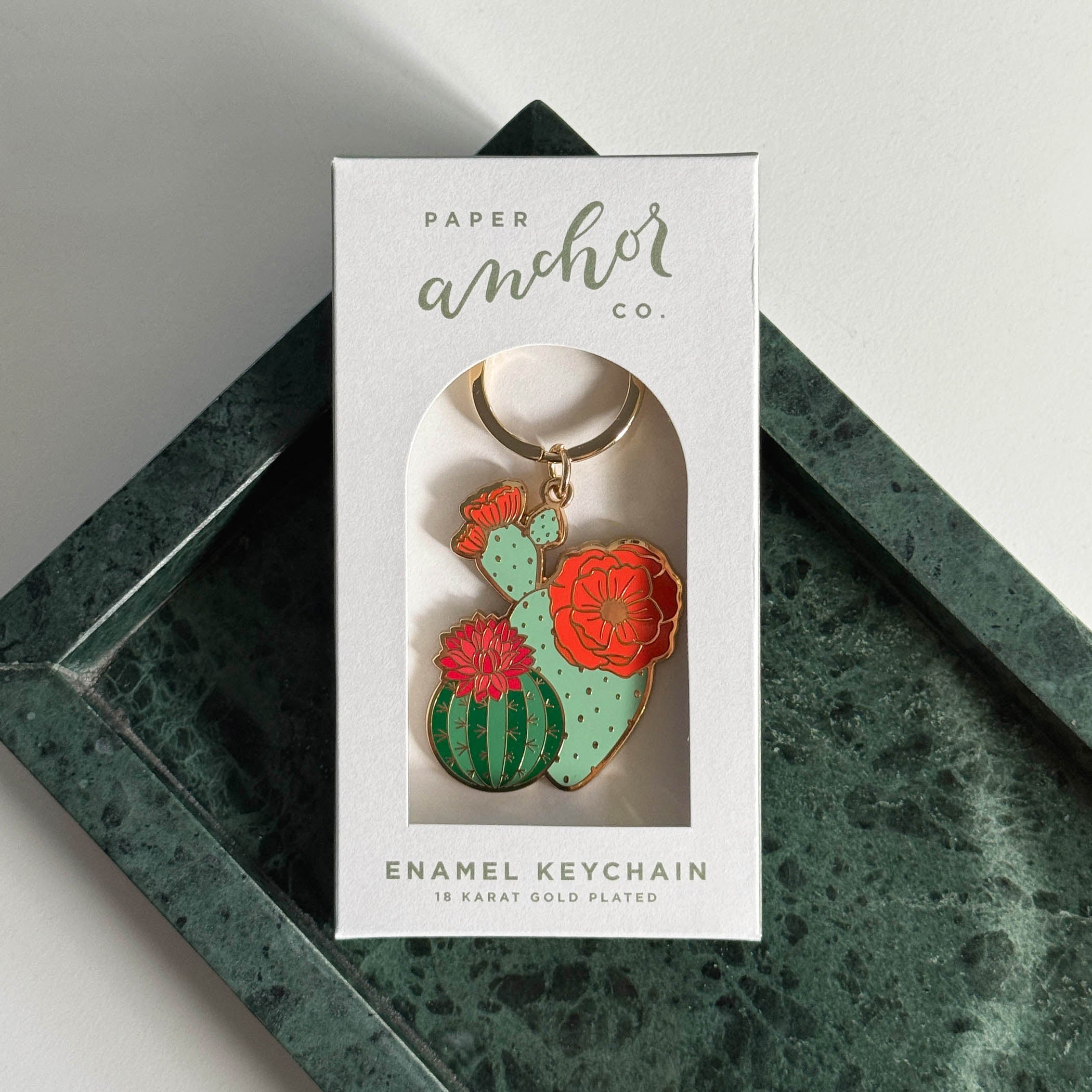 Blooming Cacti Plant Keychain