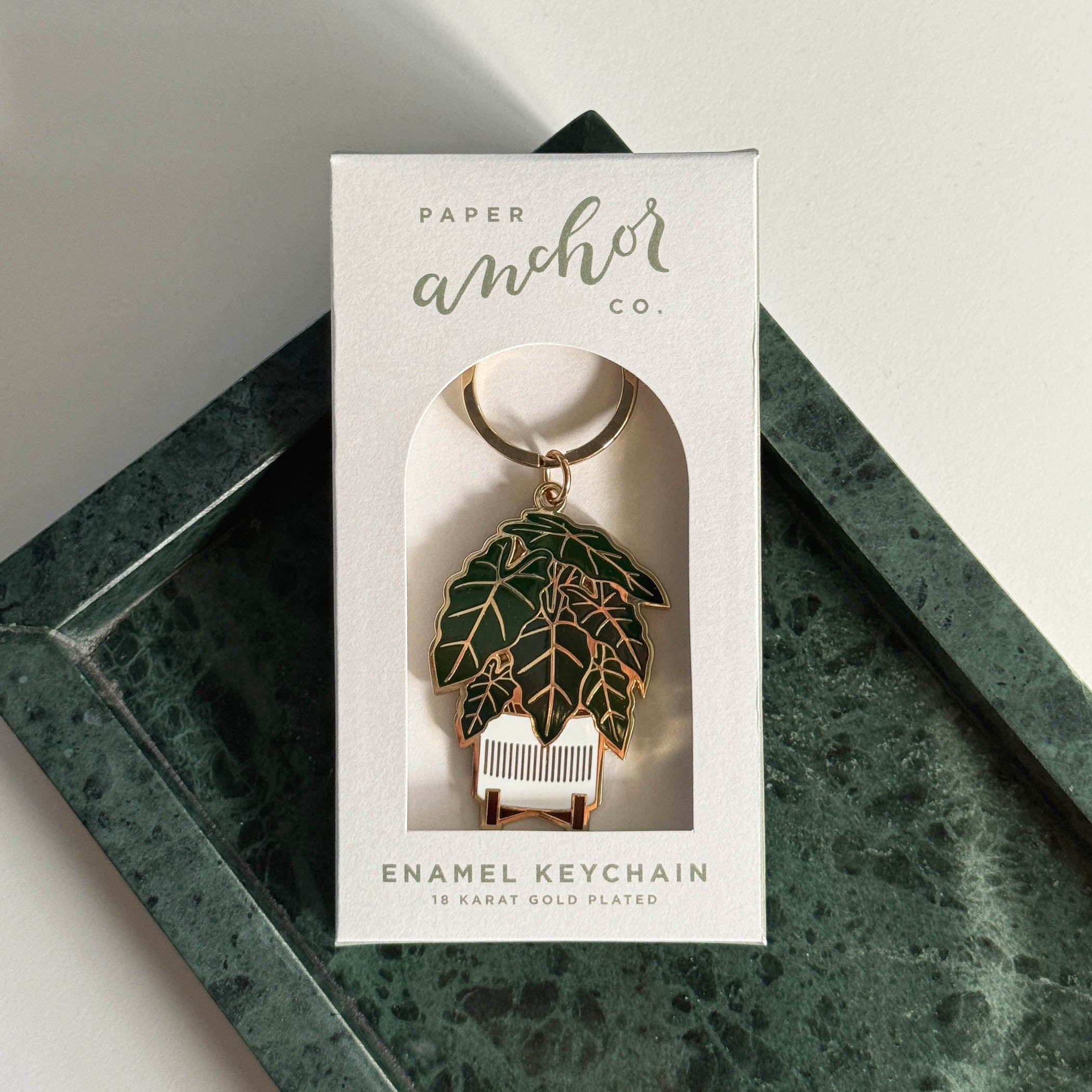 Alocasia Frydek Plant Keychain