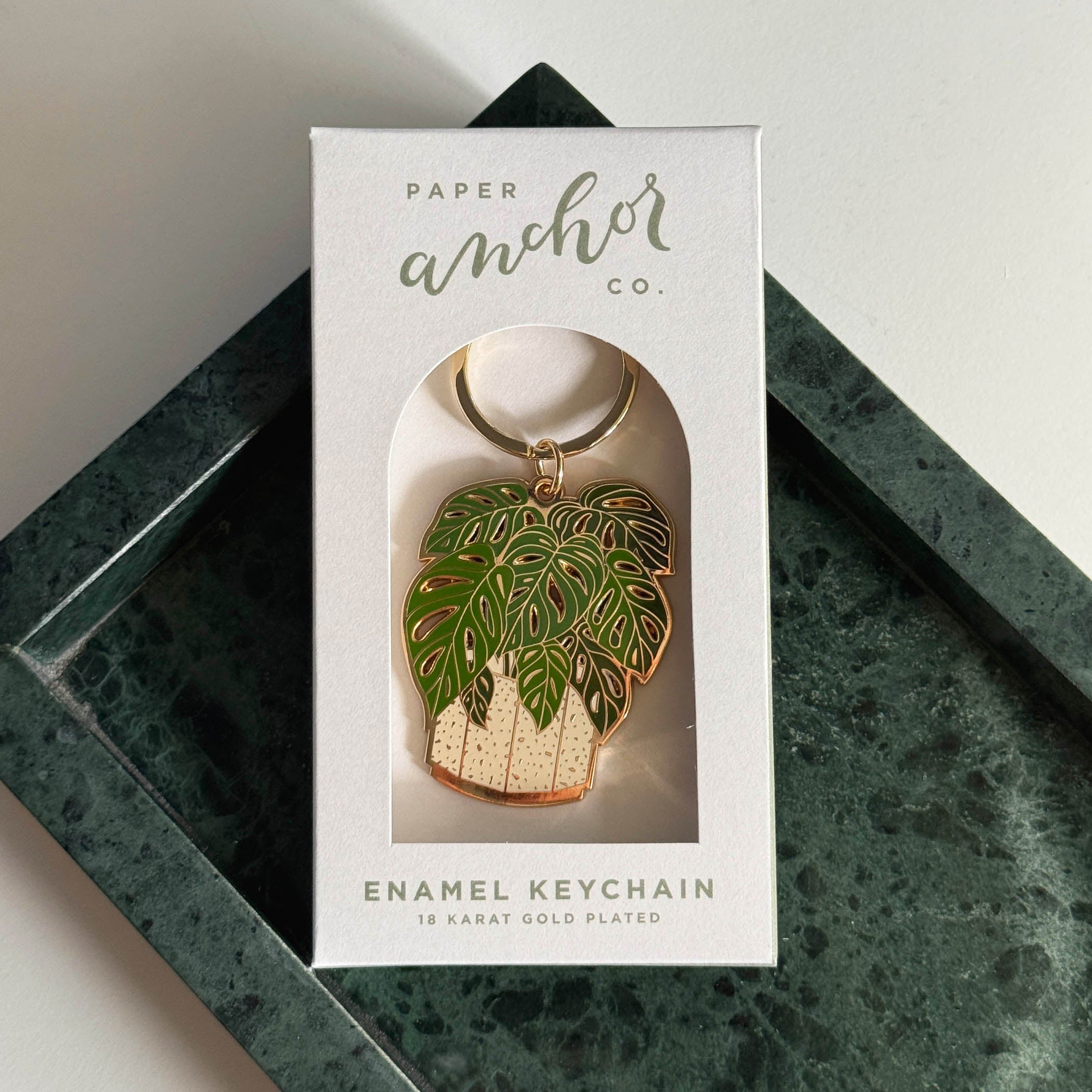 Swiss Monstera Plant Keychain