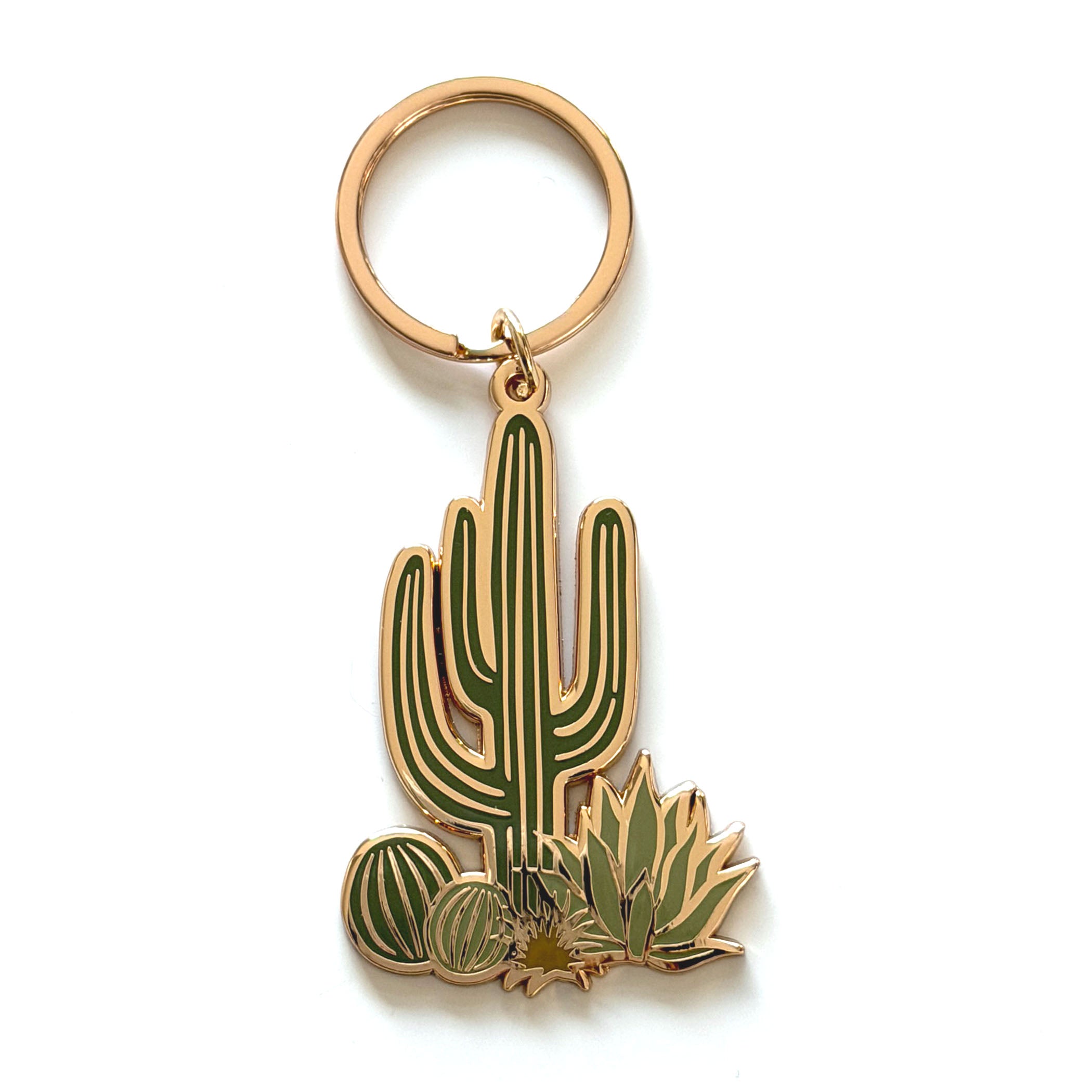Cactus Cluster Keychain
