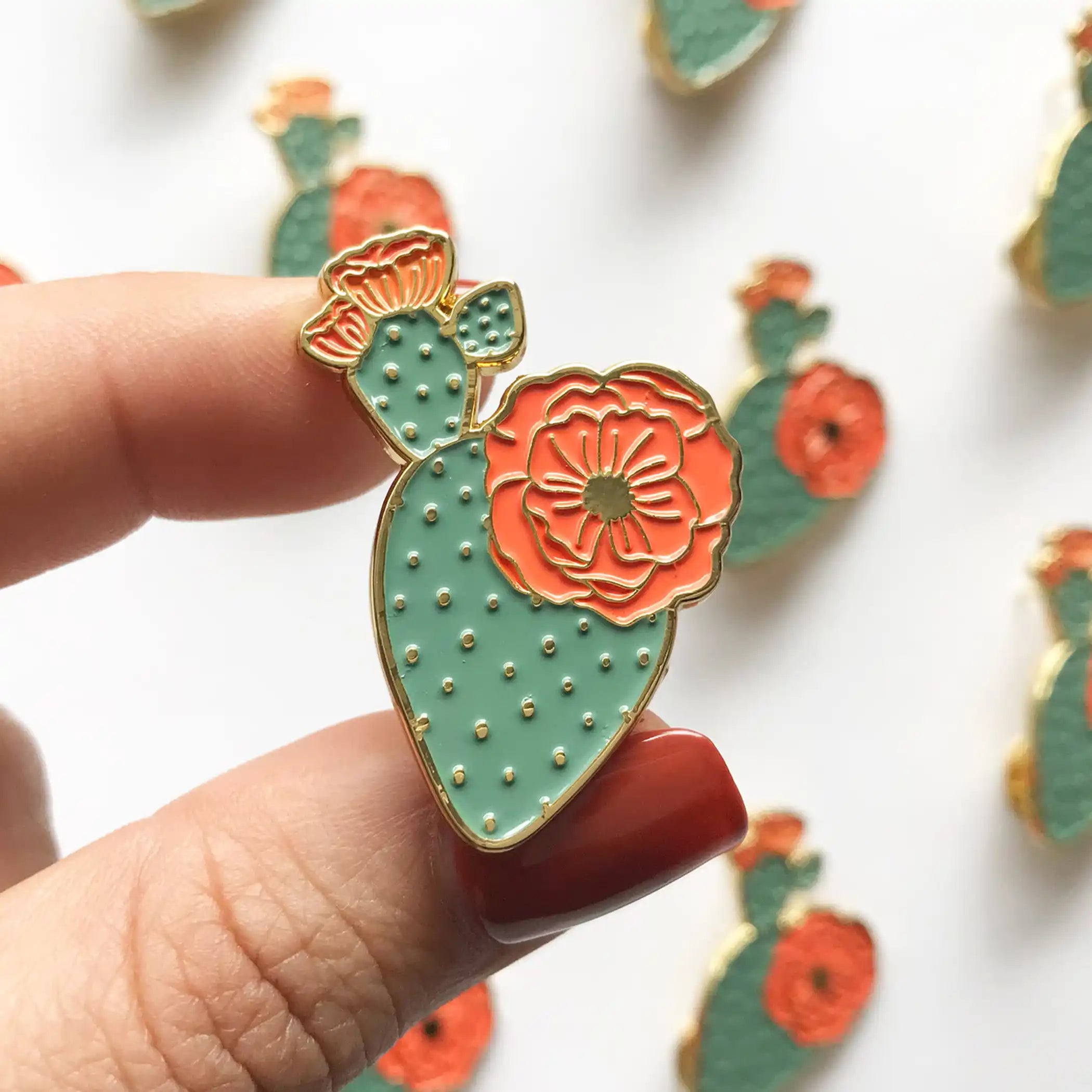 Mercedes Prickly Pear Enamel Lapel Pin