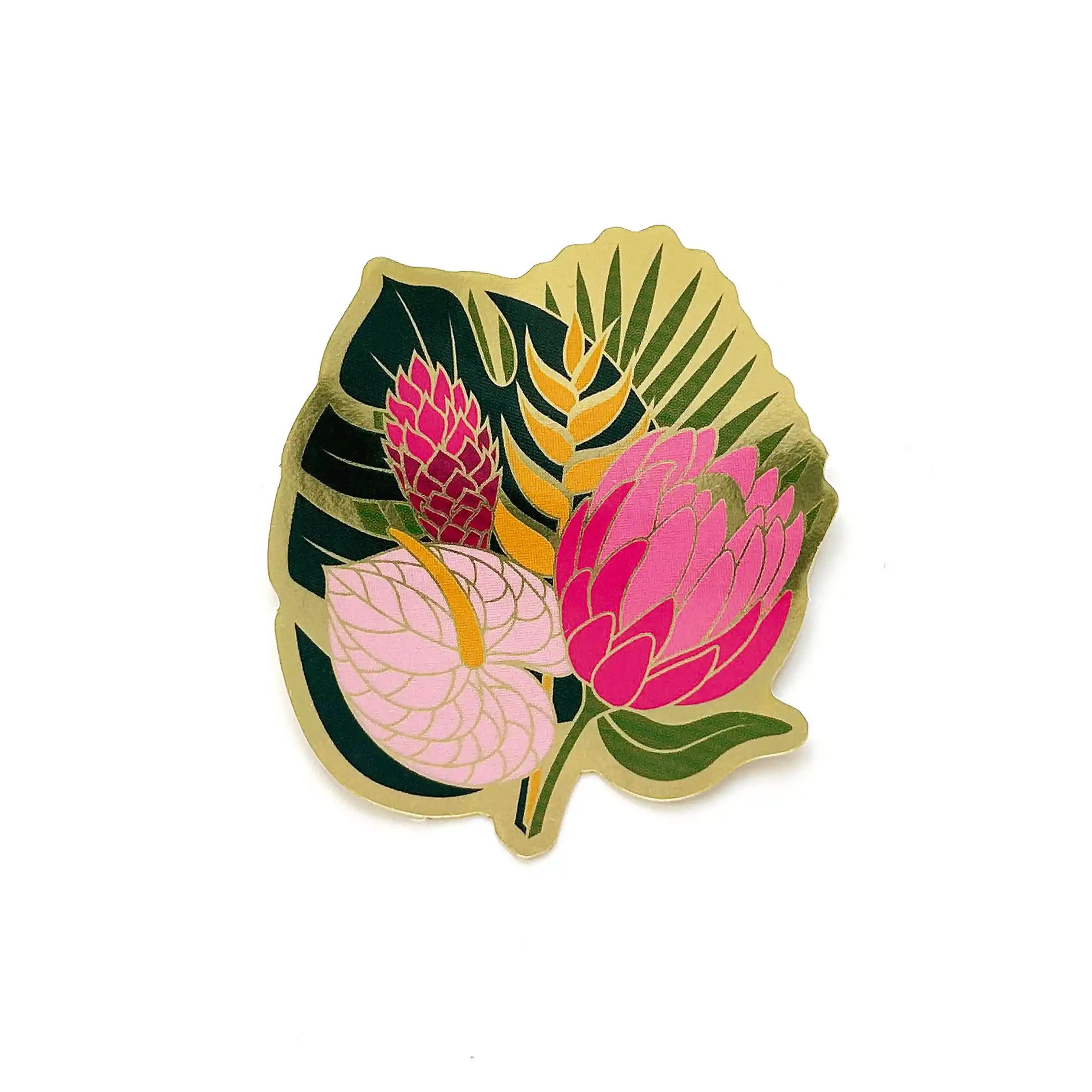 Celeste Tropical Bouquet Flower Sticker — Sticker, monstera sticker, swiss monstera by Paper Anchor Co.