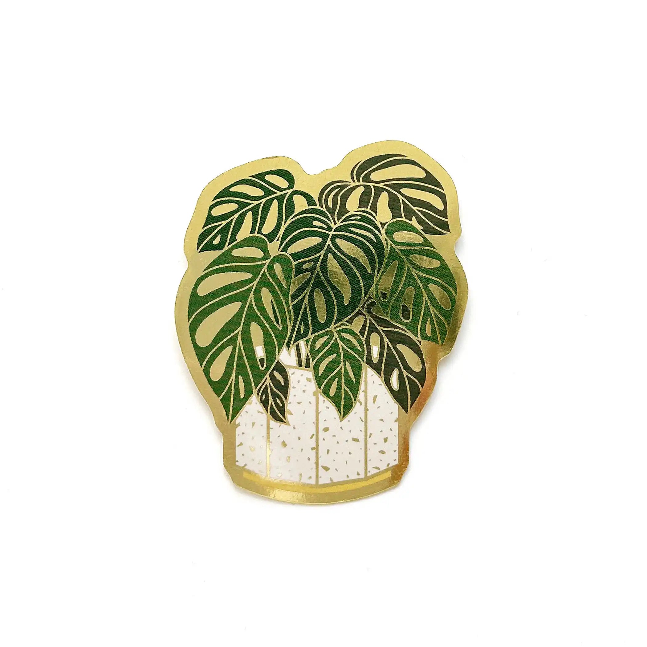 Swiss Monstera Plant Sticker — Sticker, monstera sticker, split leaf philodendron, swiss monstera by Paper Anchor Co.