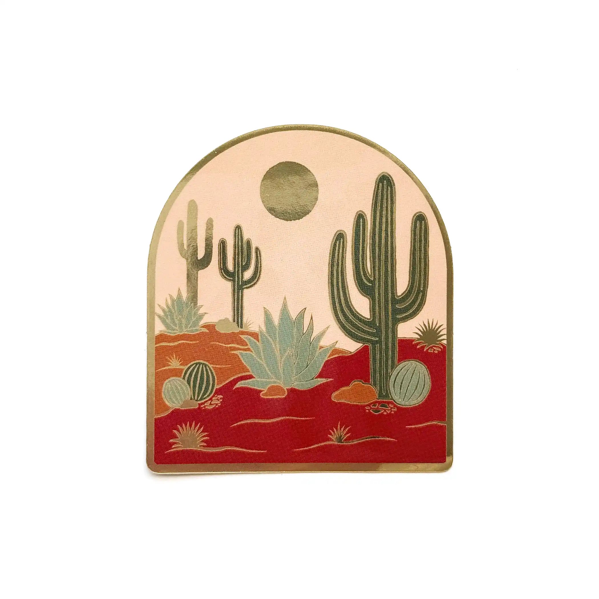 Warm Desert Arch Sticker — Sticker, desert arch, desert gift, desert lover, desert scene by Paper Anchor Co.
