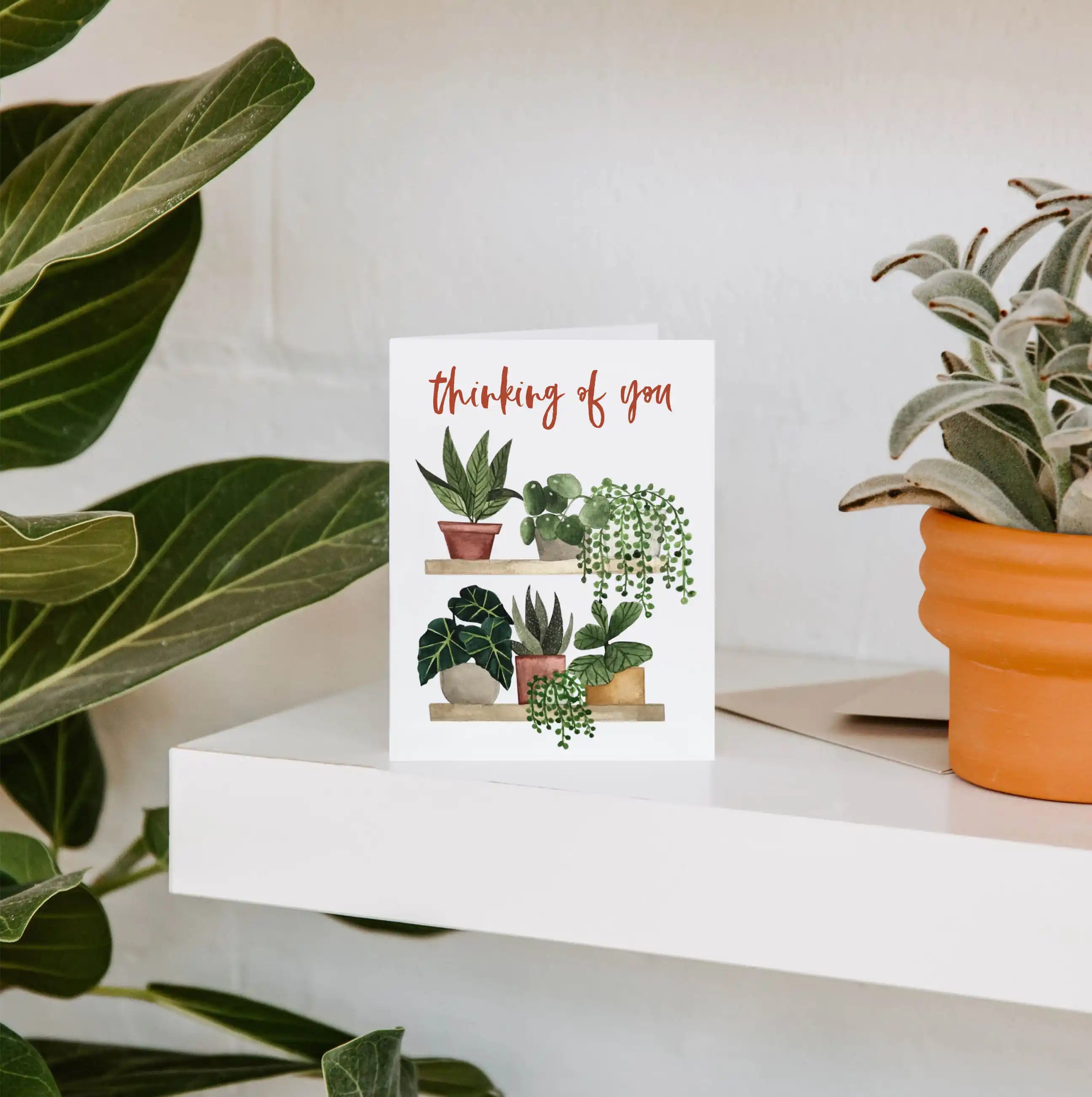 Thinking of You Plant Shelf Greeting Card