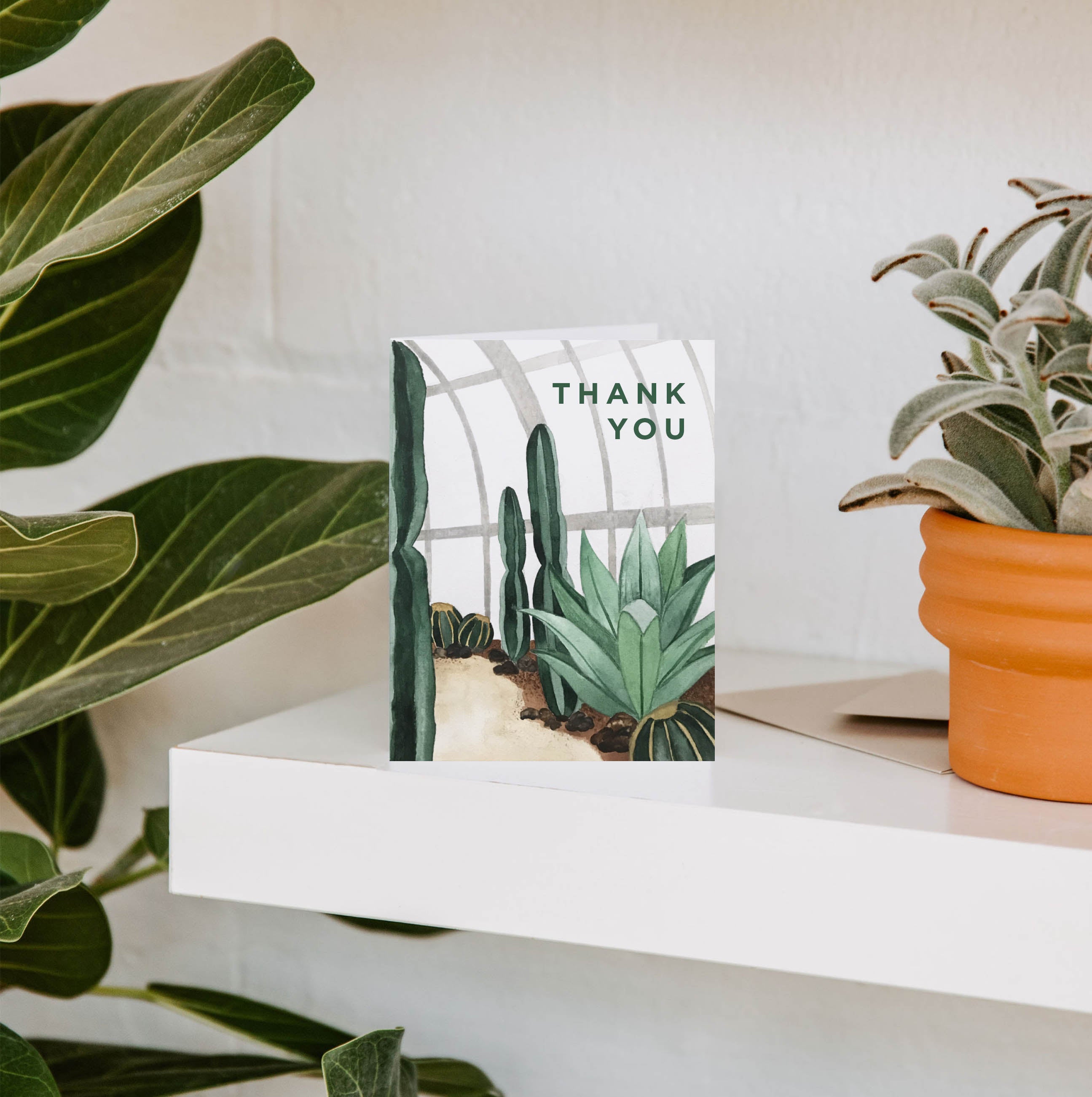 Thank You Cactus Conservatory Greeting Card
